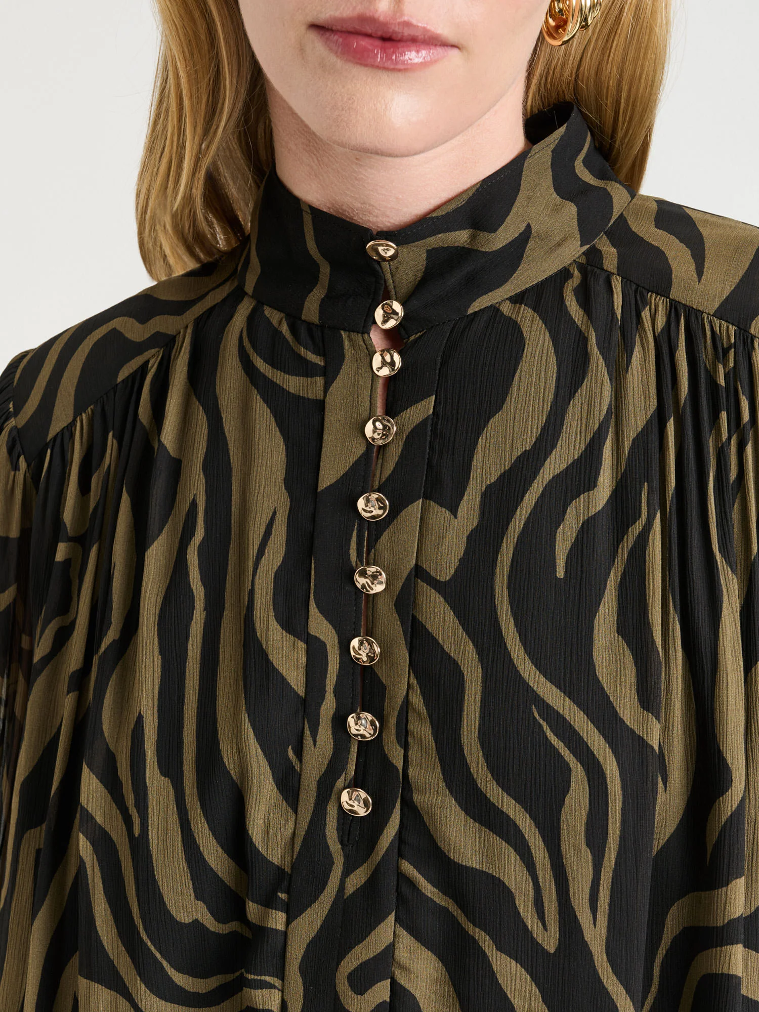 ABSTRACT ZEBRA GEORGETTE BLOUSE - Image 3