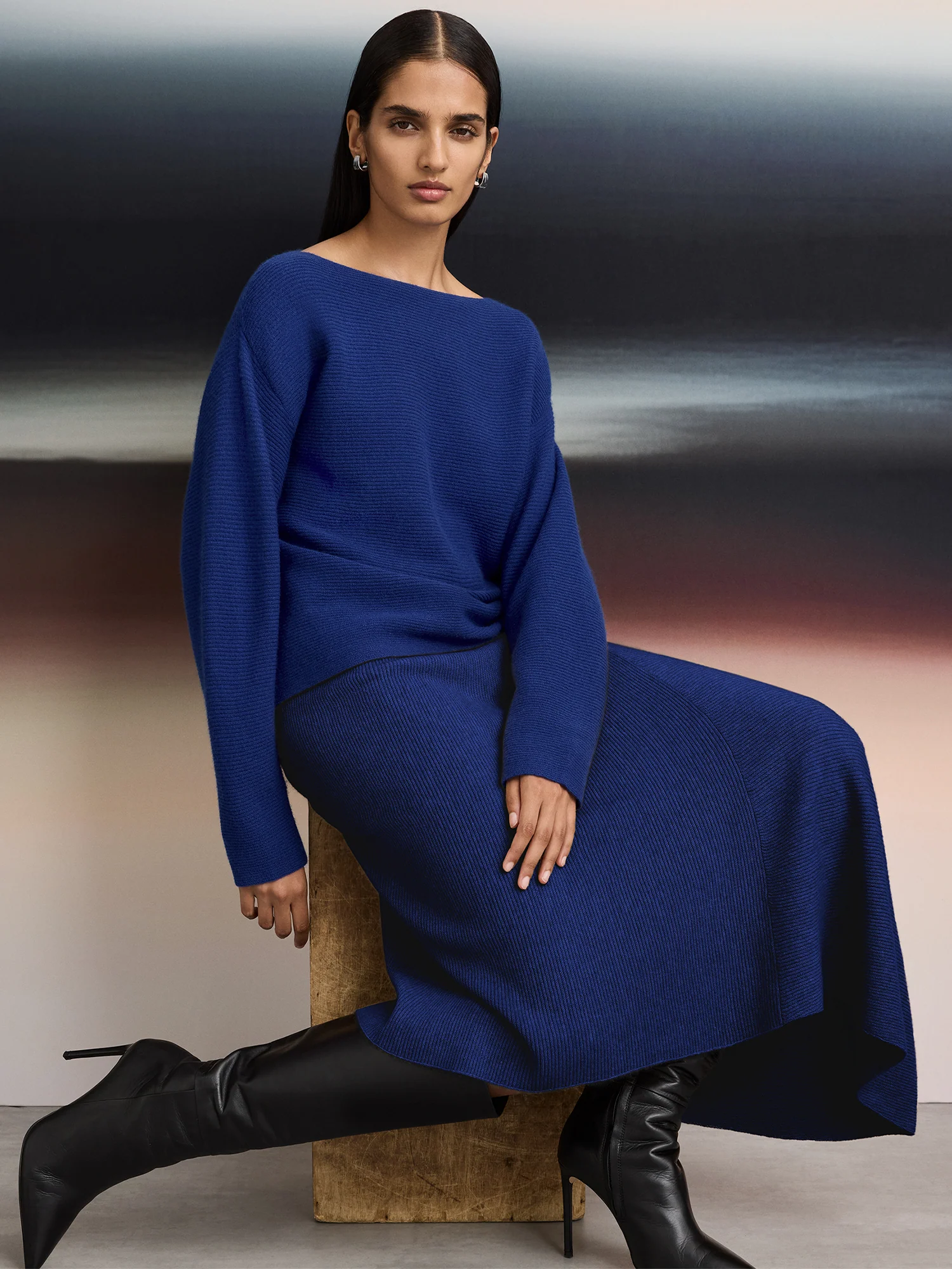 ASYMMETRIC KNIT SKIRT - Image 4