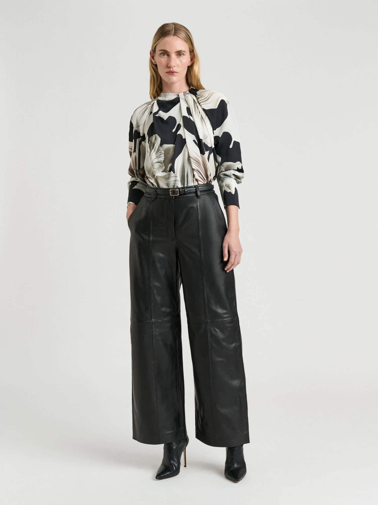 BAROQUE HAMMERED SATIN BLOUSE