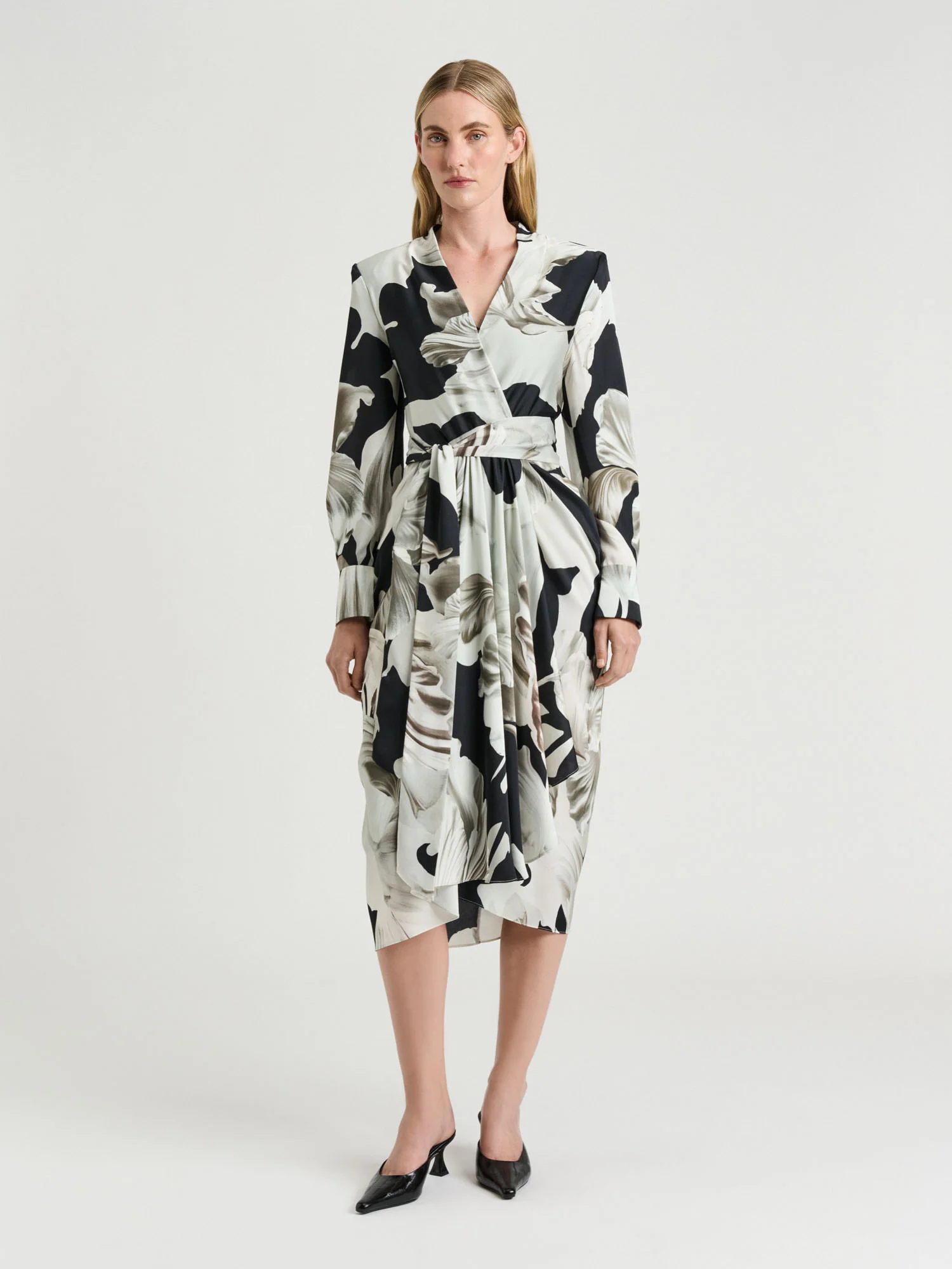 BAROQUE HAMMERED SATIN DRESS