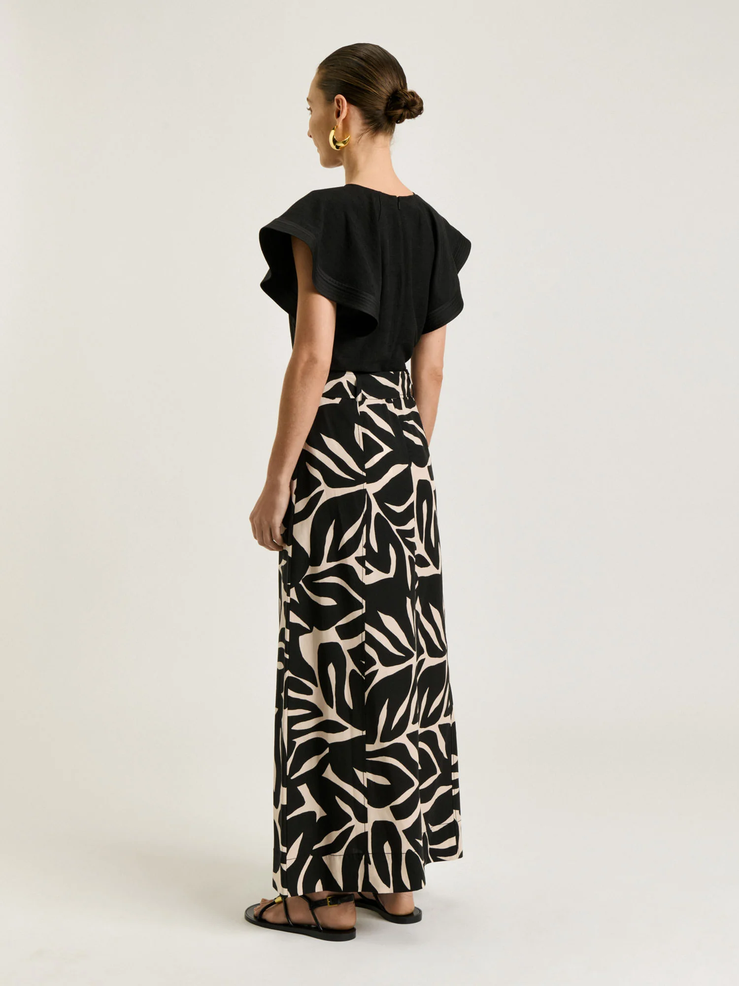 BLACK FOLIAGE MAXI SKIRT - Image 5