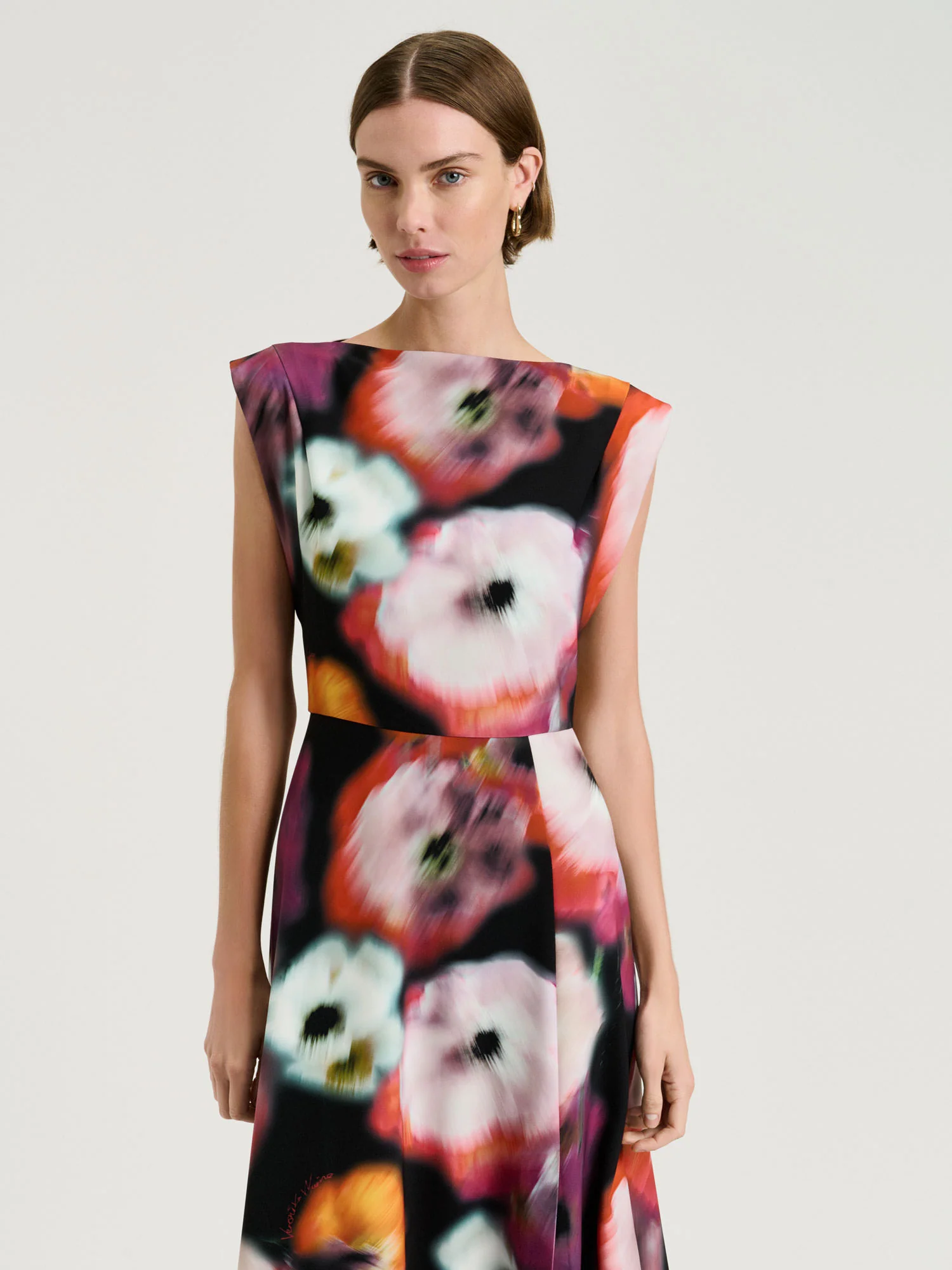 BLUR FLORAL MIDI DRESS - Image 2