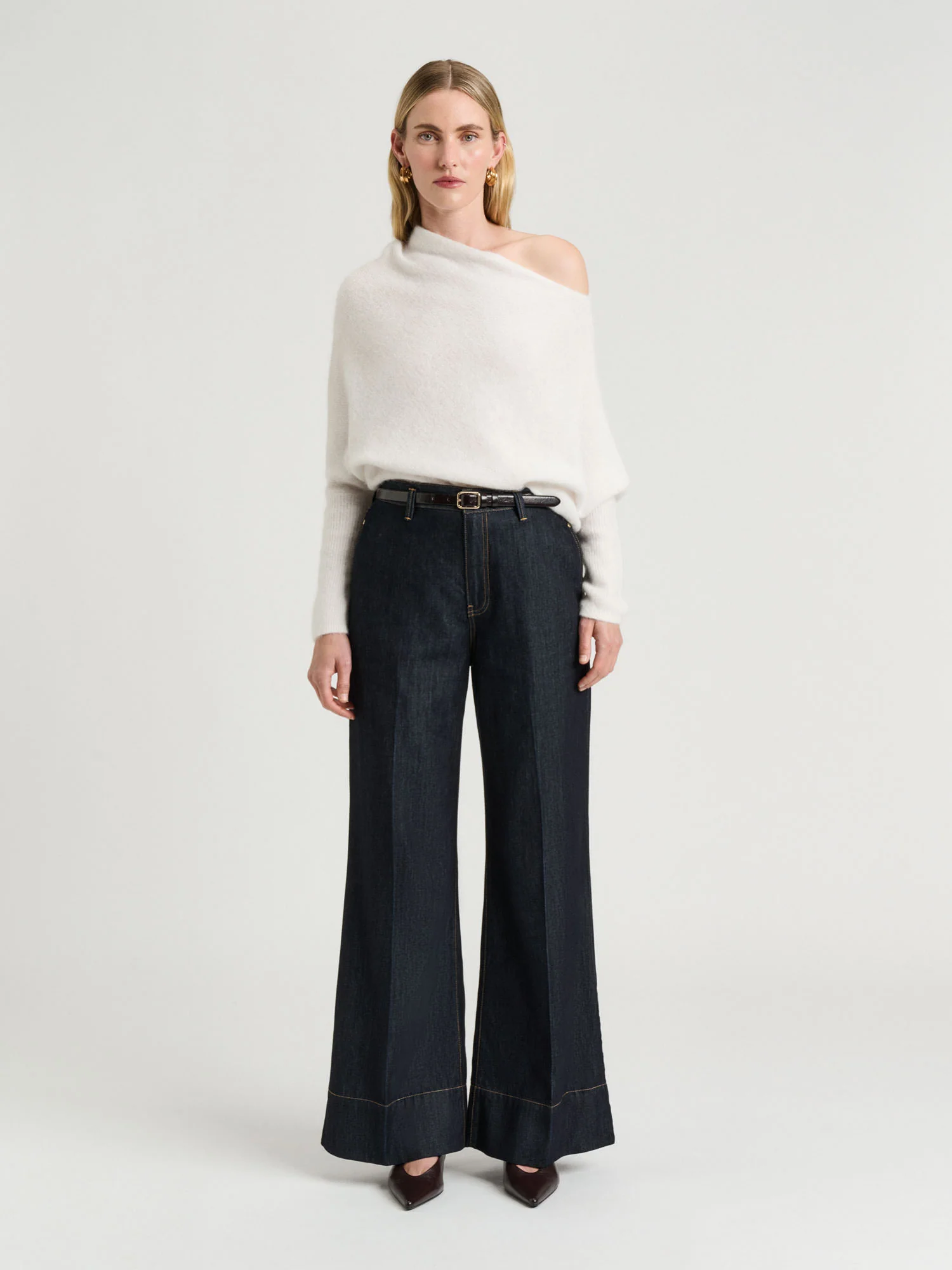 BRUSHED ALPACA WOOL BLEND ASYMMETRIC KNIT - Image 2