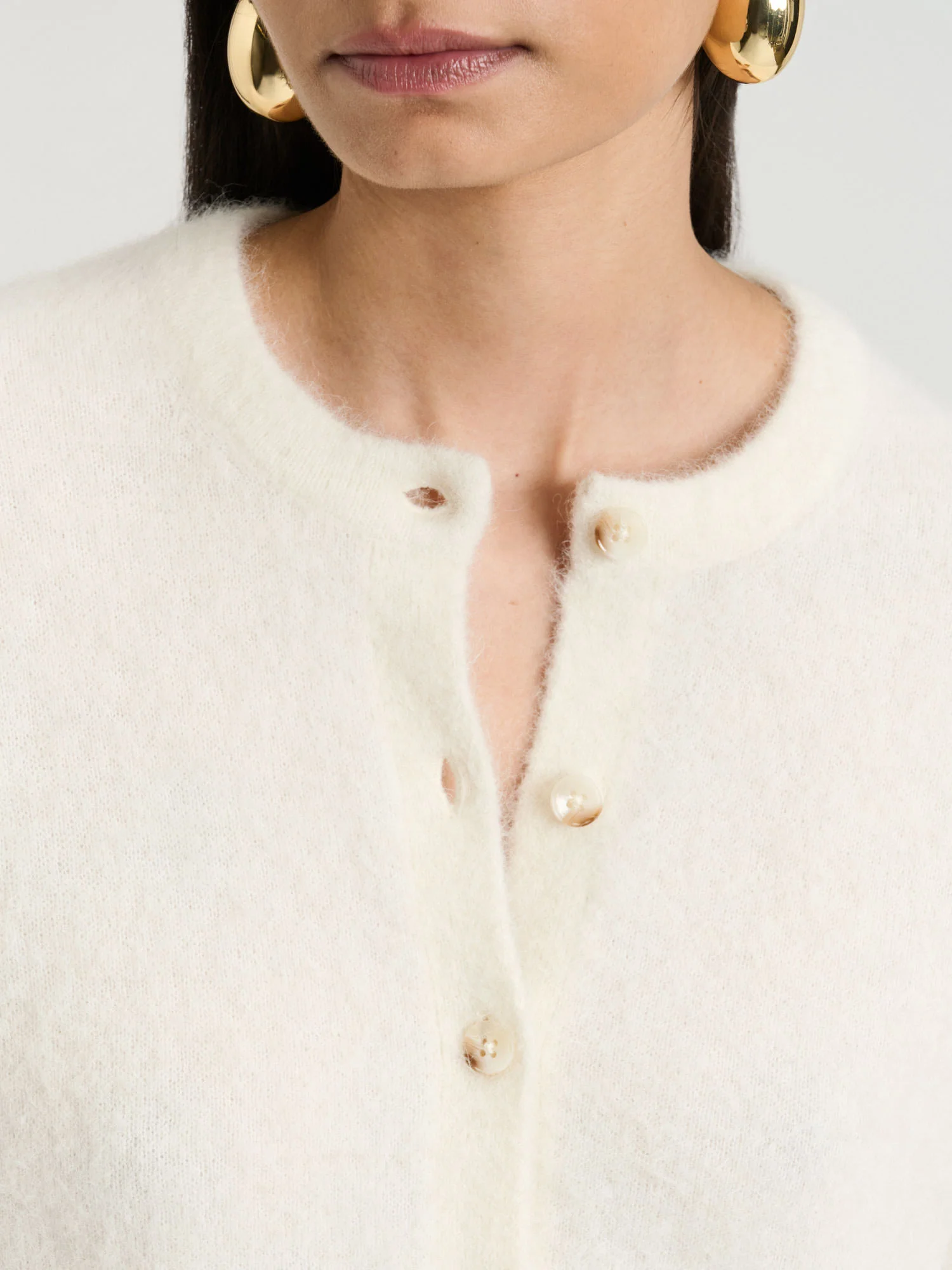 BRUSHED ALPACA WOOL BLEND CARDIGAN - Image 3