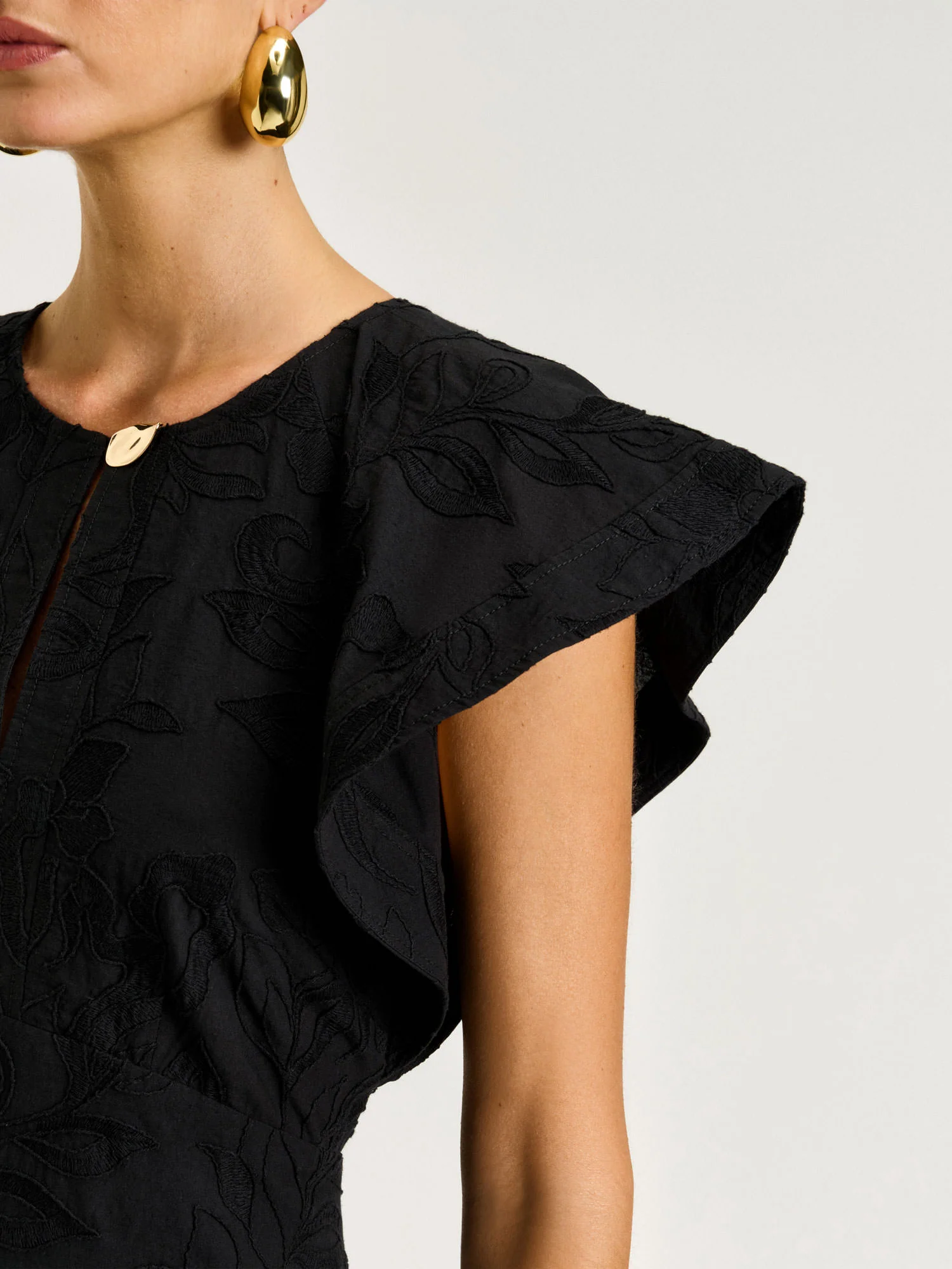 CLIMBING VINE EMBROIDERY MIDI DRESS - Image 3