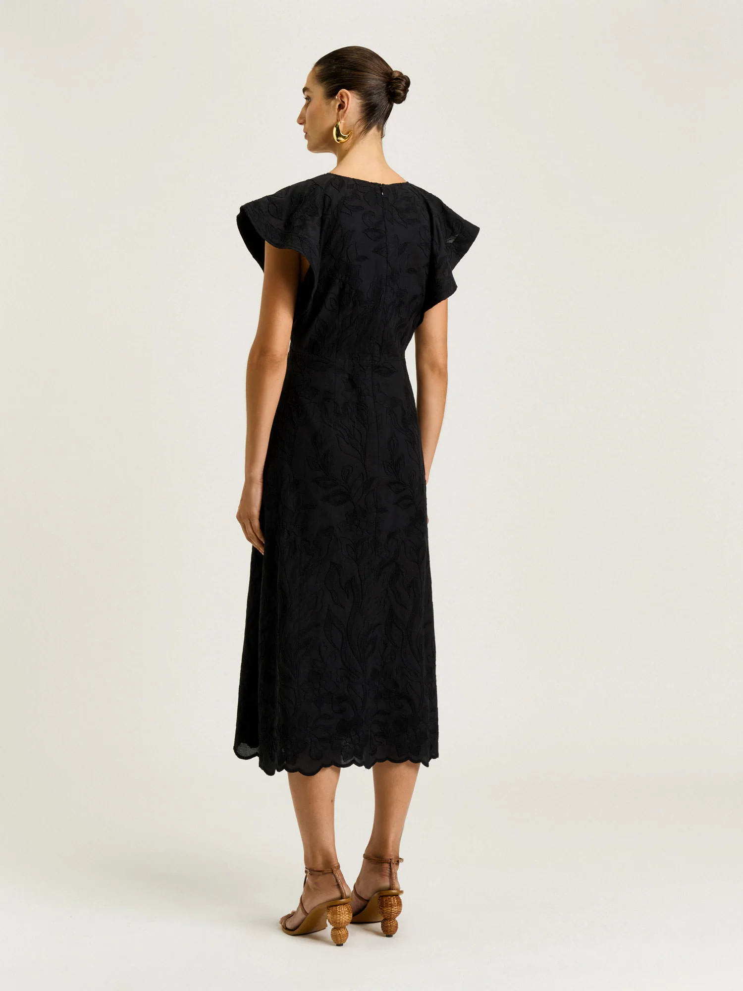 CLIMBING VINE EMBROIDERY MIDI DRESS - Image 5
