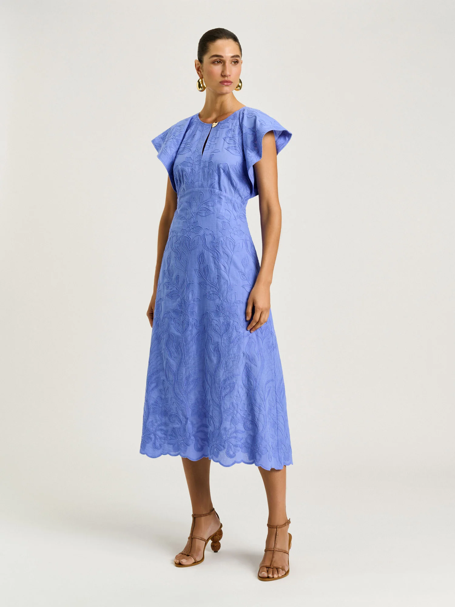 CLIMBING VINE EMBROIDERY MIDI DRESS - Image 7