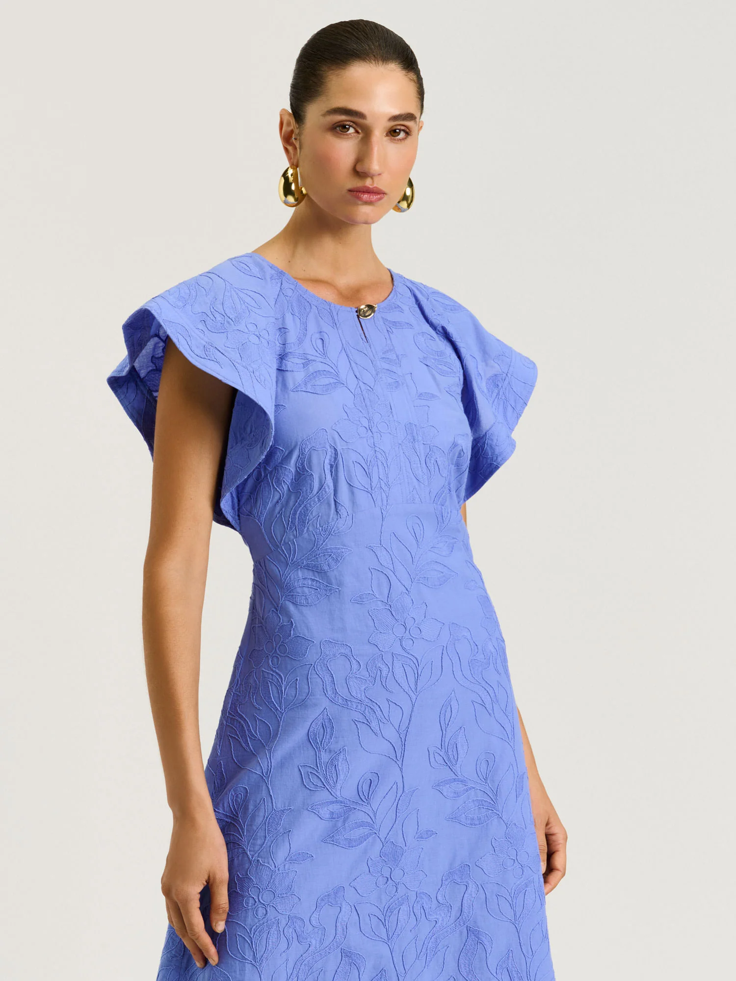 CLIMBING VINE EMBROIDERY MIDI DRESS - Image 8