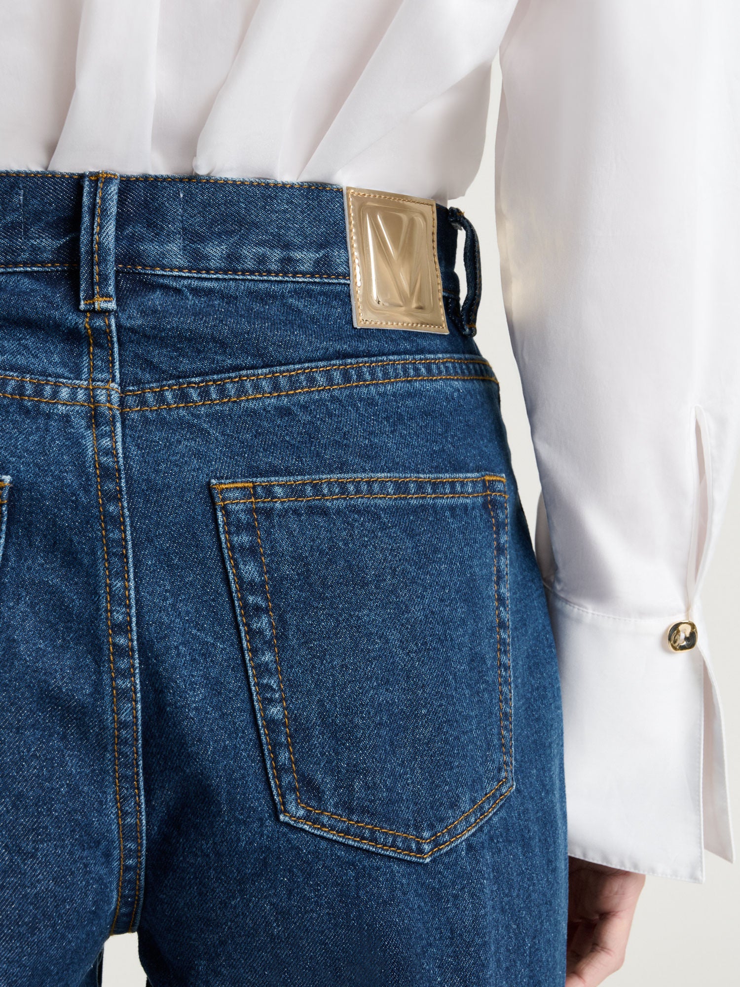 COTTON DENIM STRAIGHT LEG JEAN - Image 3