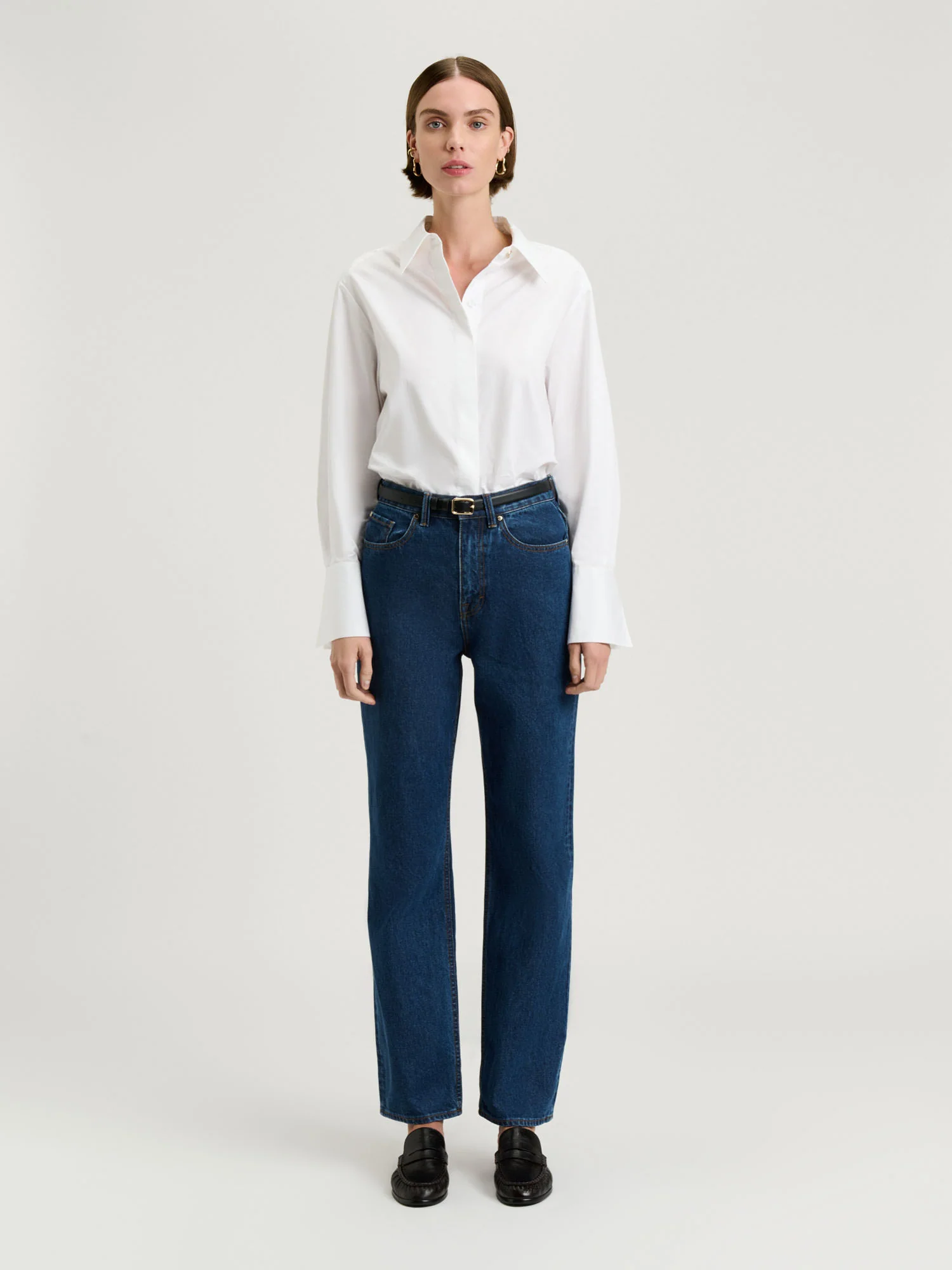 COTTON DENIM STRAIGHT LEG JEAN - Image 4