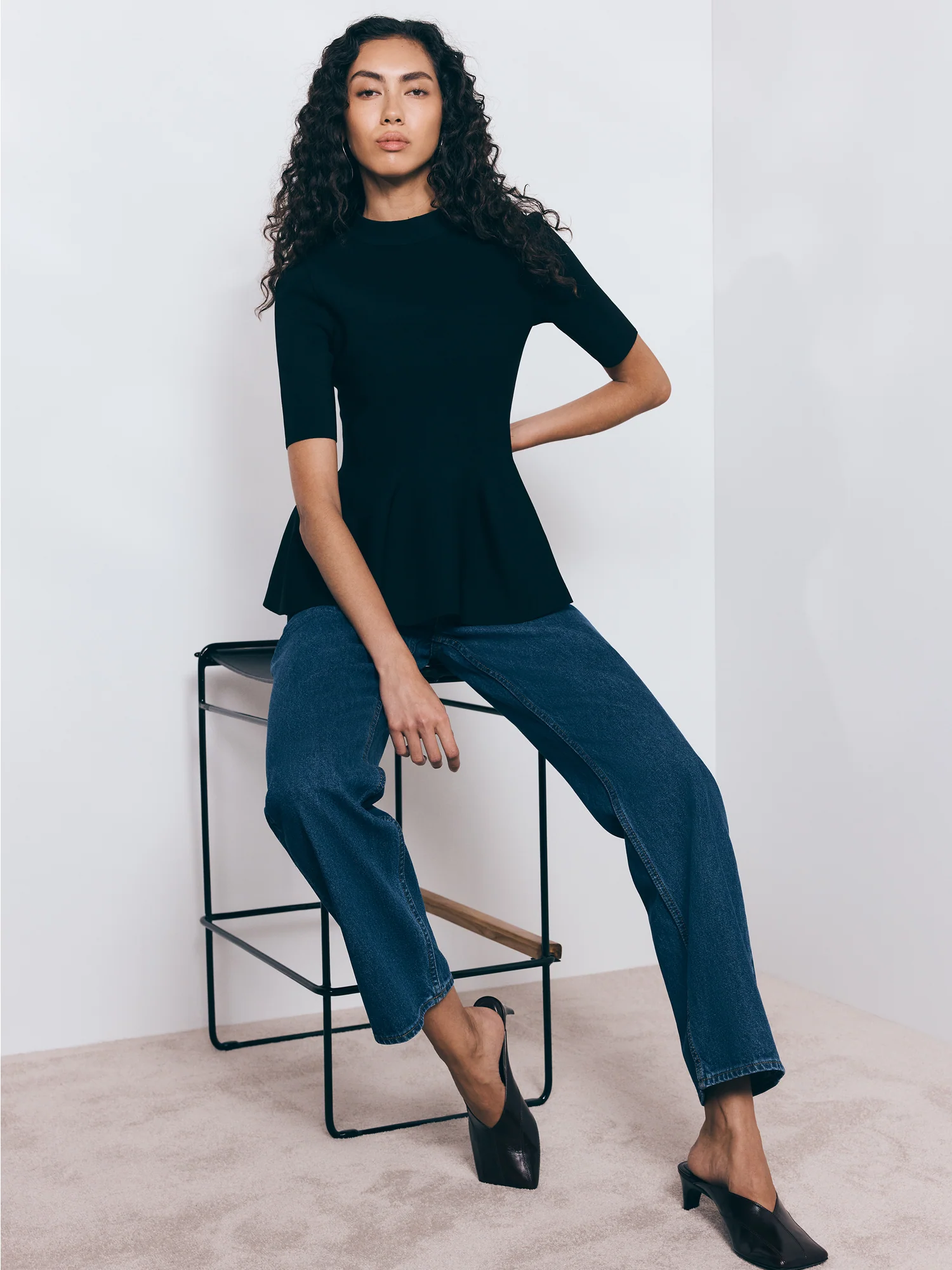 COTTON DENIM STRAIGHT LEG JEAN - Image 6