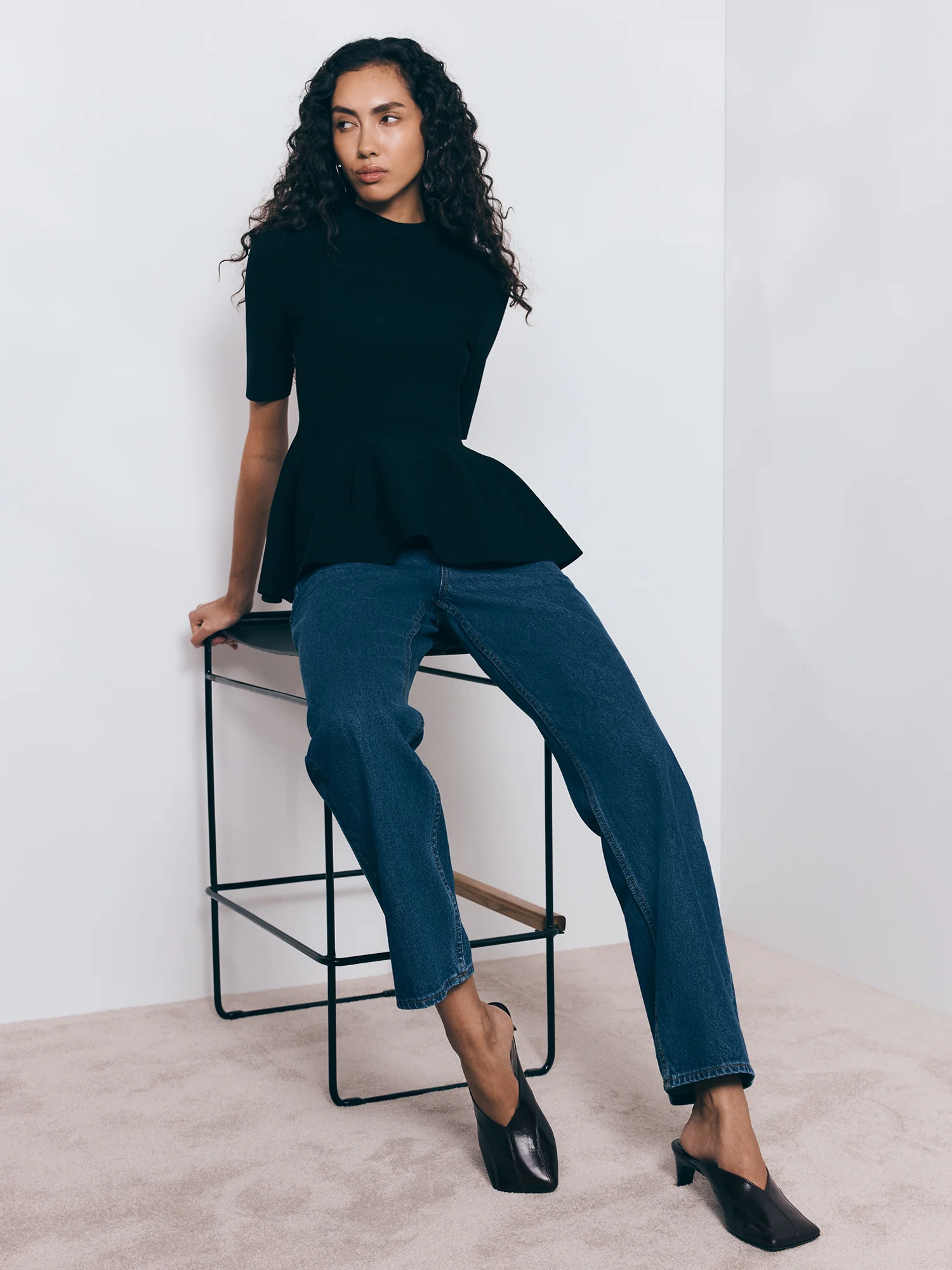 COTTON DENIM STRAIGHT LEG JEAN - Image 7
