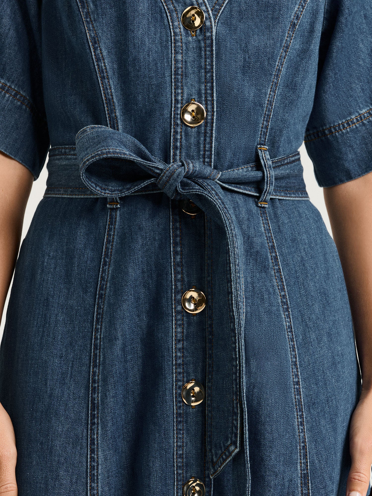 COTTON LYOCELL DENIM SHIRTDRESS - Image 3