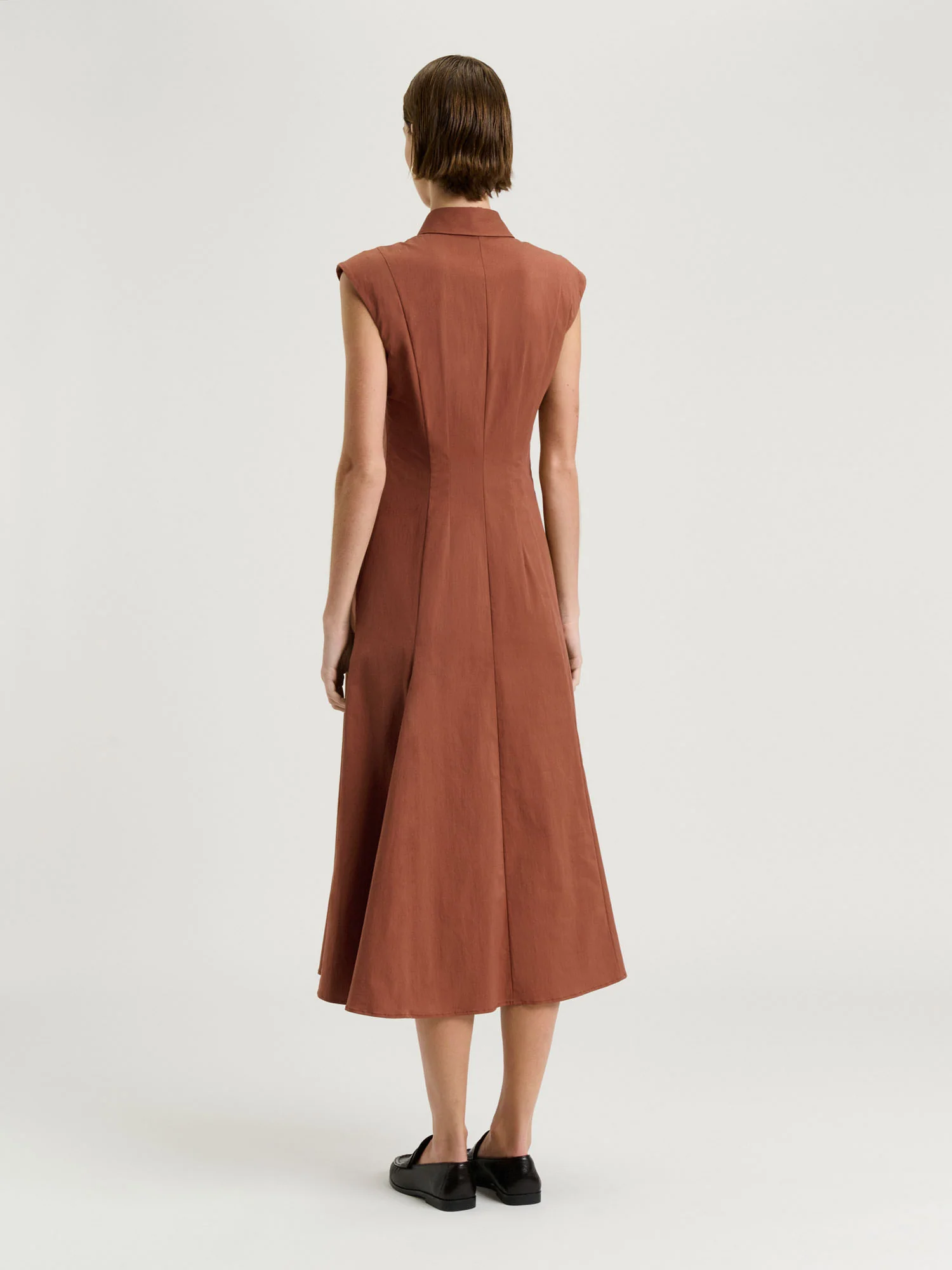 COTTON NYLON A LINE SHIRTDRESS - Image 4