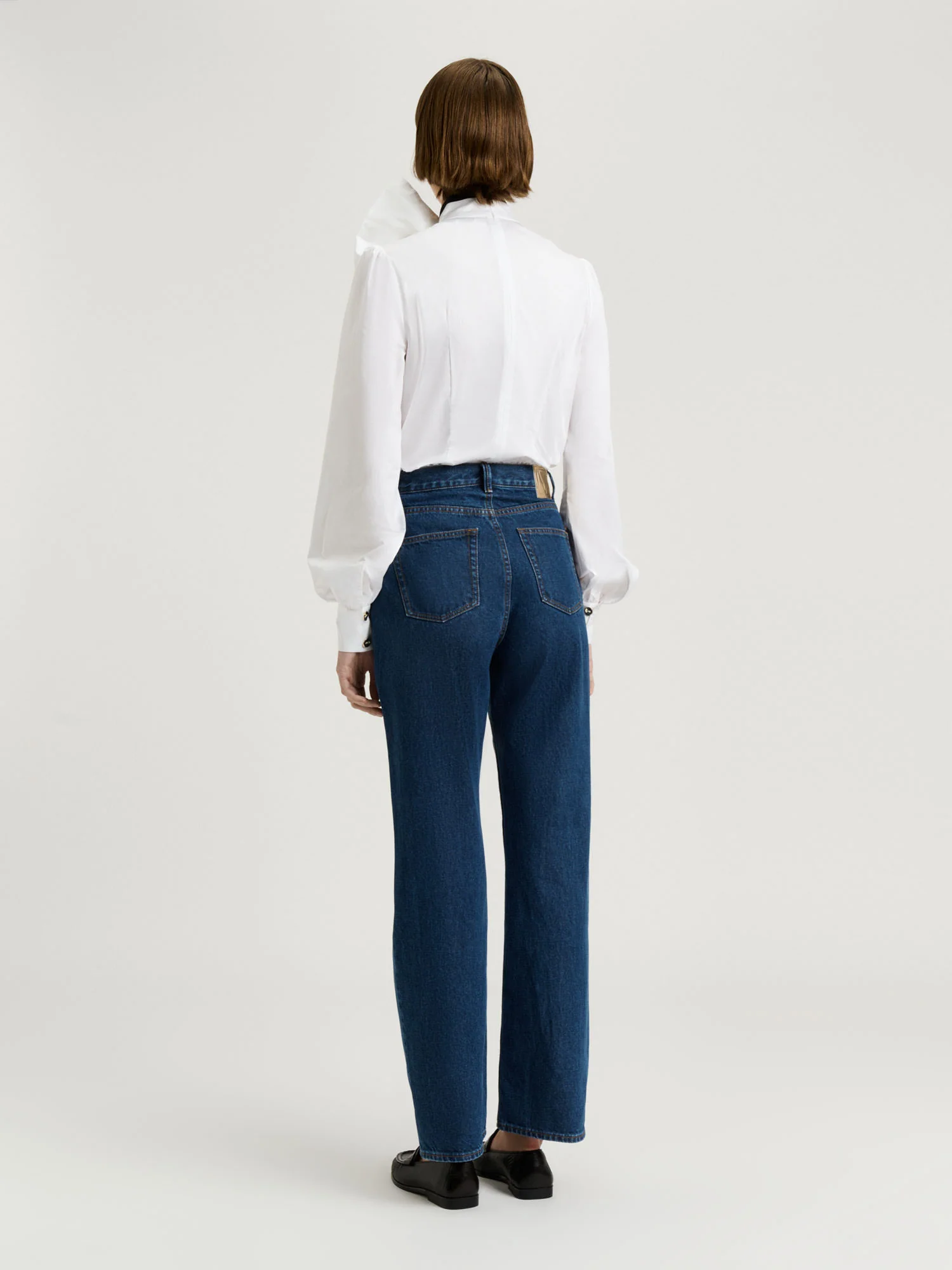 COTTON SATEEN BOW BLOUSE - Image 4