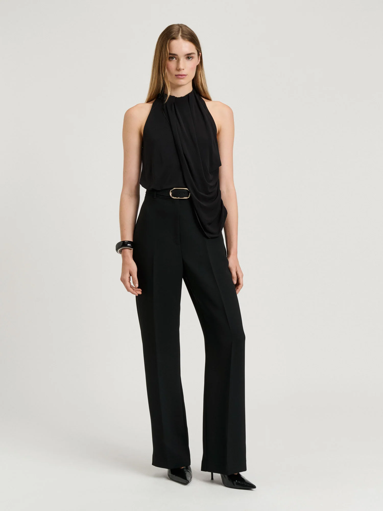 CREPE JERSEY DRAPED HALTER TOP - Image 2