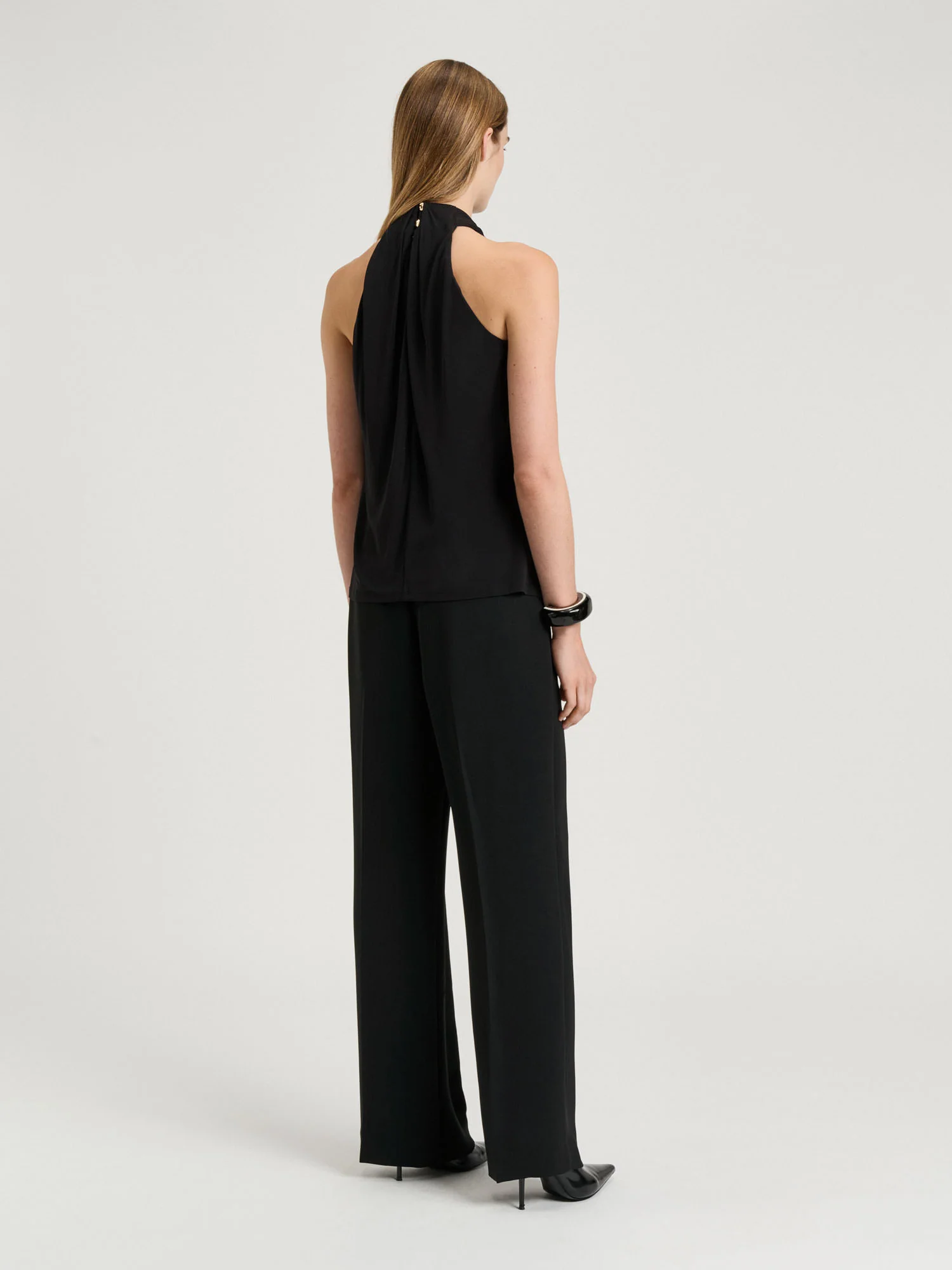 CREPE JERSEY DRAPED HALTER TOP - Image 6