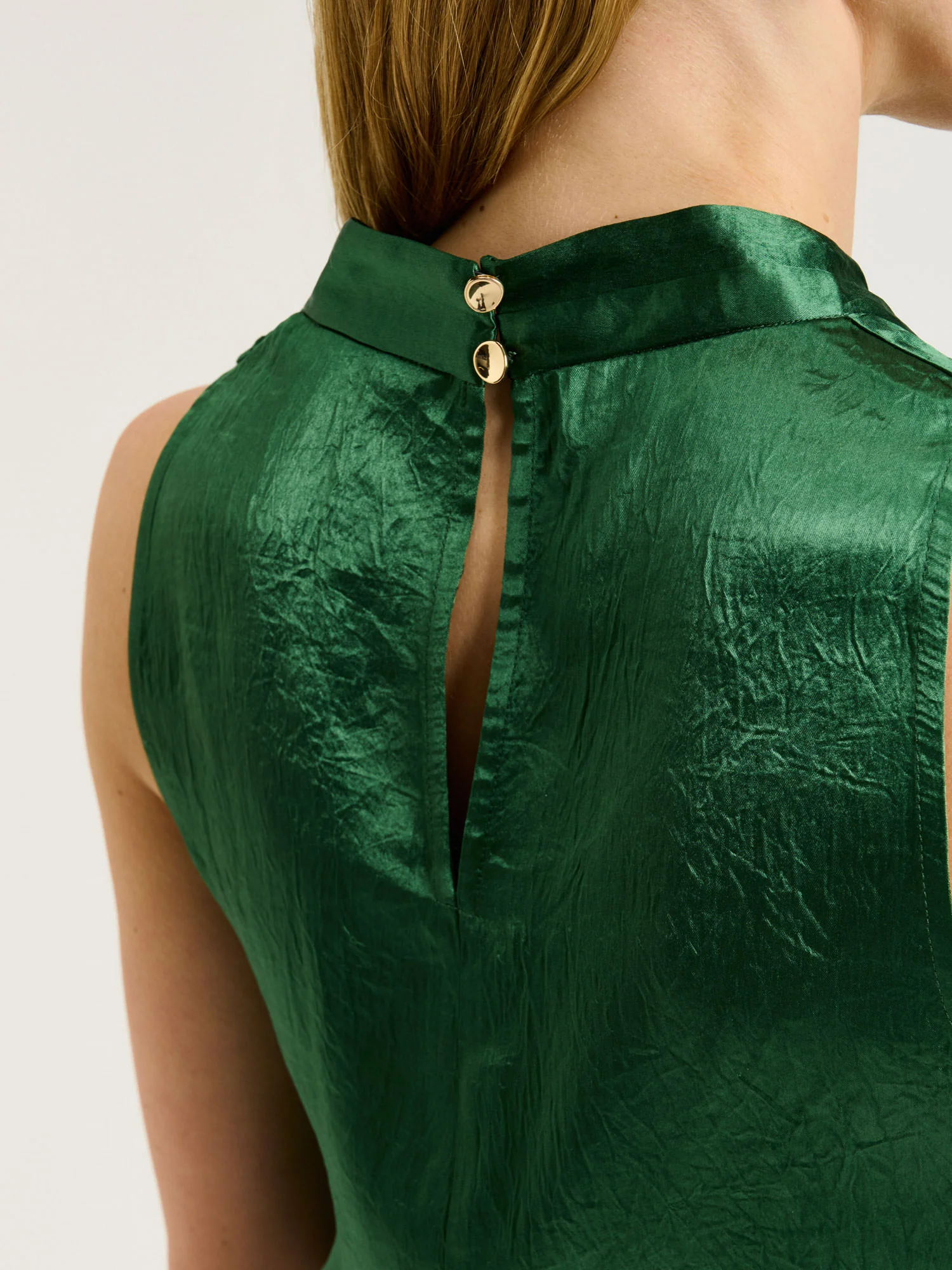 CRUSHED ACETATE TIE NECK TOP - Image 11