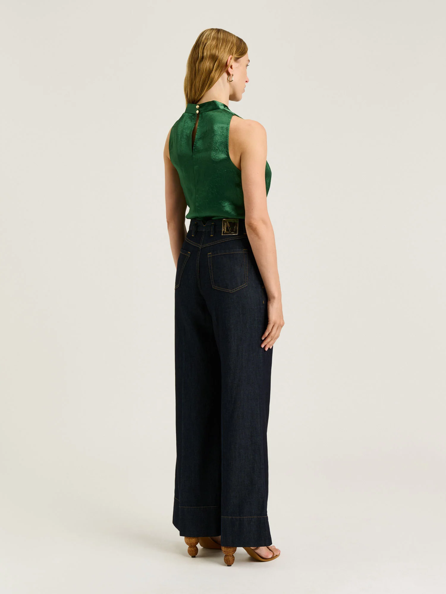CRUSHED ACETATE TIE NECK TOP - Image 13
