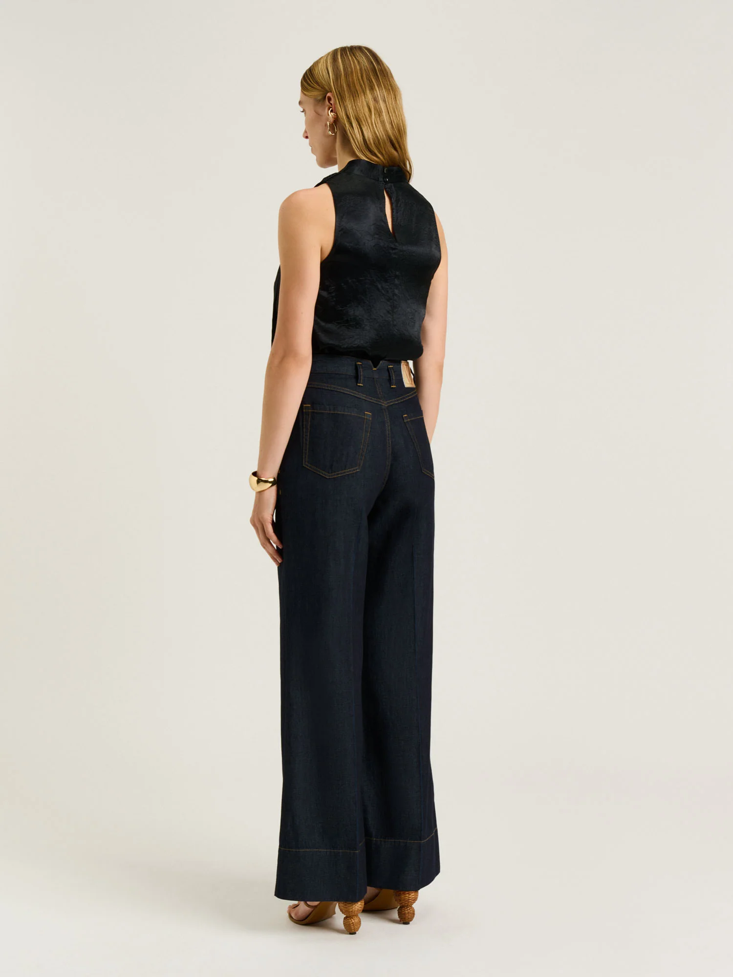 CRUSHED ACETATE TIE NECK TOP - Image 5