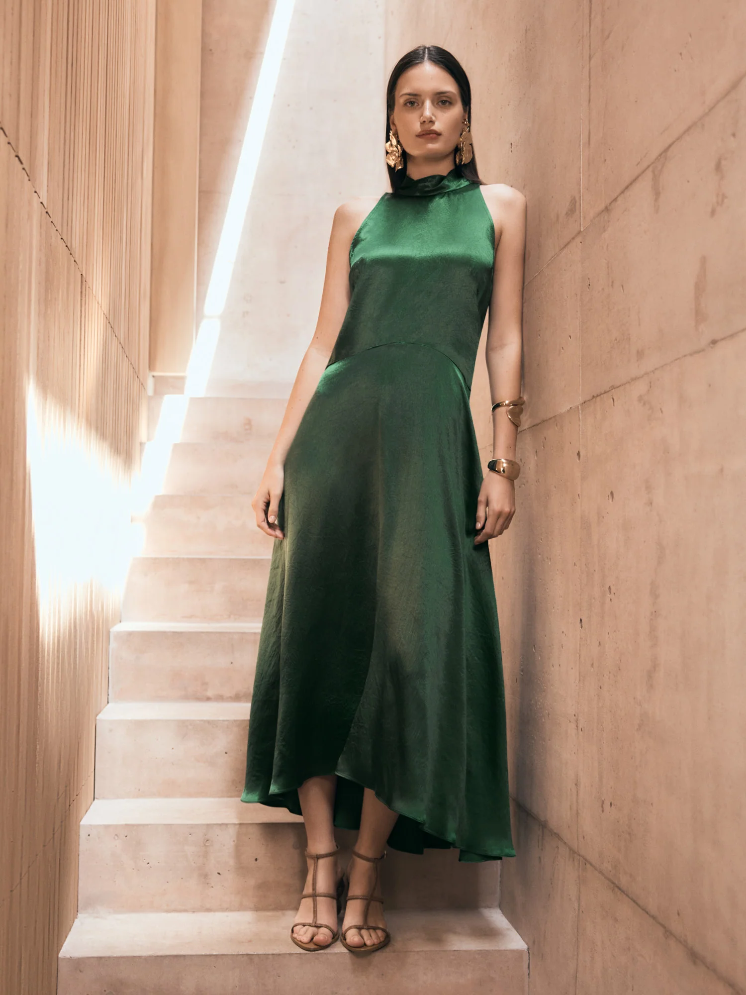 CRUSHED ACETATE TRAPEZE DRESS - Image 12