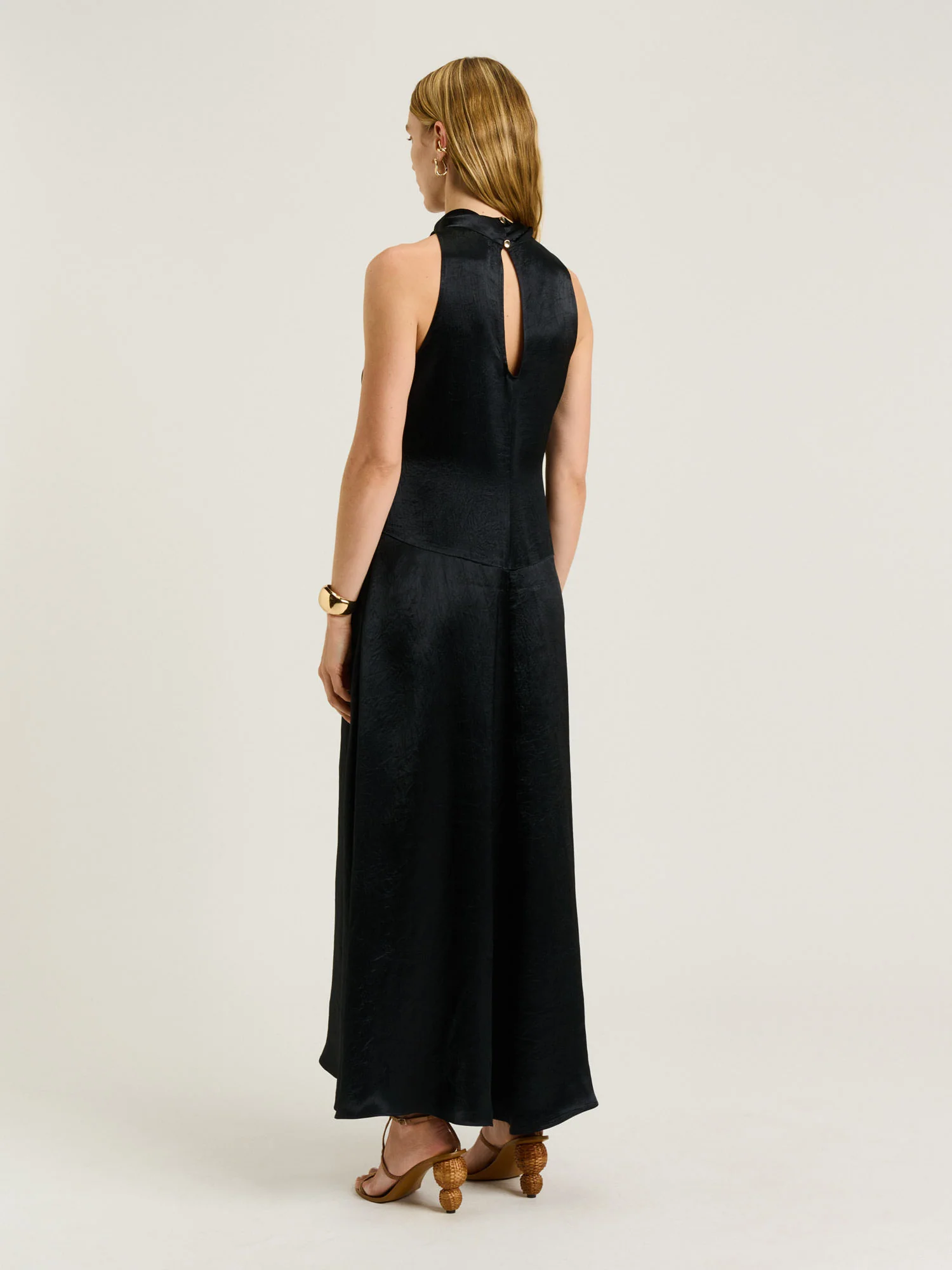 CRUSHED ACETATE TRAPEZE DRESS - Image 3