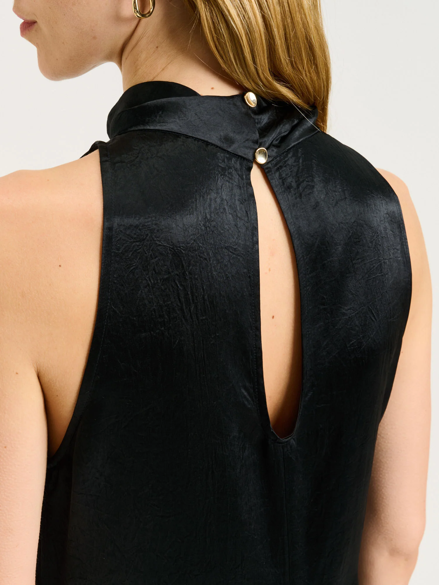 CRUSHED ACETATE TRAPEZE DRESS - Image 4