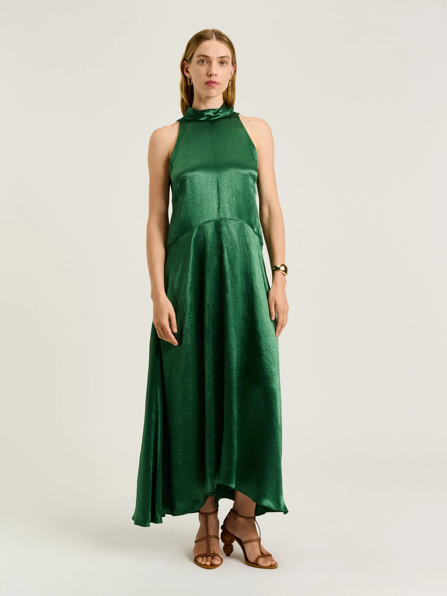 CRUSHED ACETATE TRAPEZE DRESS - Image 6