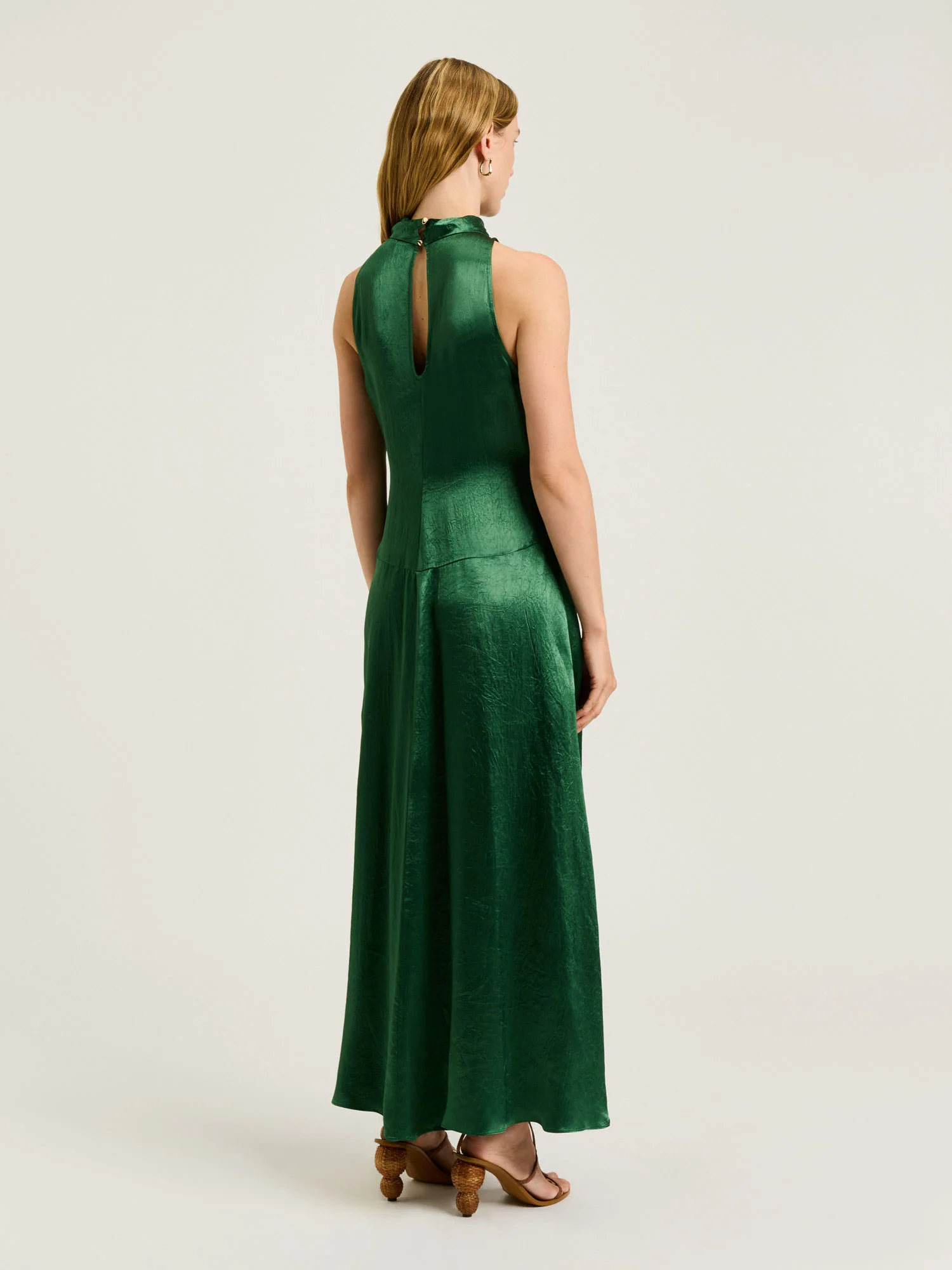 CRUSHED ACETATE TRAPEZE DRESS - Image 9