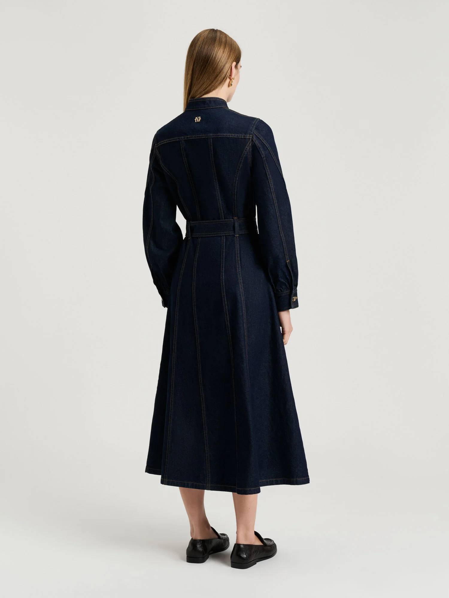 DARK INDIGO DENIM BELTED SHIRTDRESS - Image 5