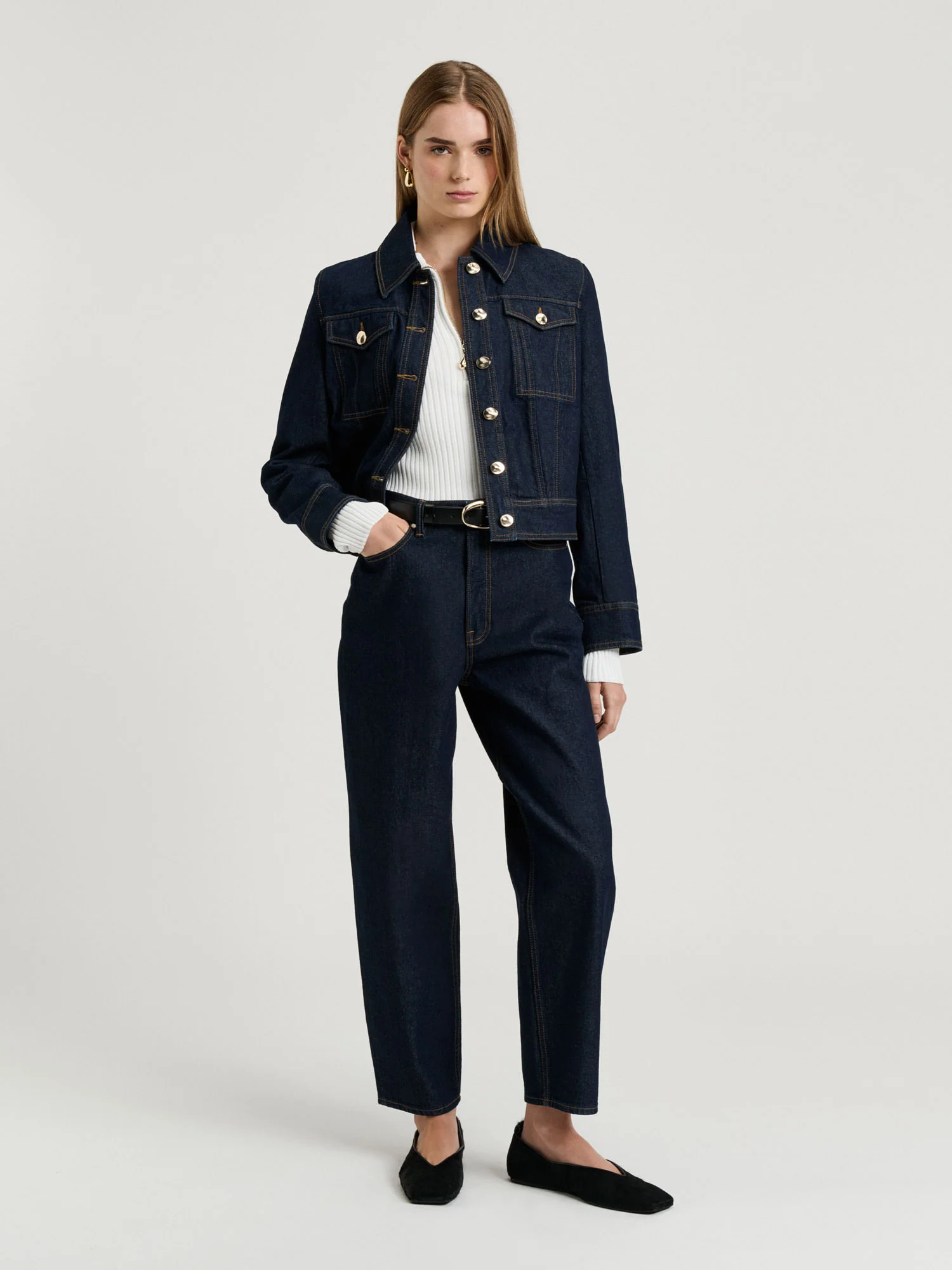 DARK INDIGO DENIM JACKET - Image 4