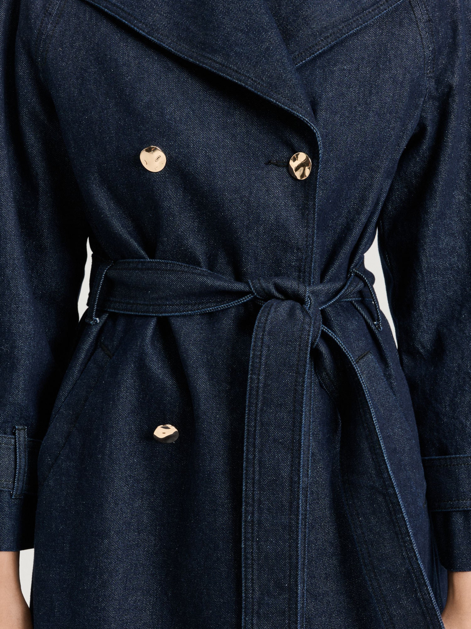 DARK INDIGO DENIM TRENCH - Image 2