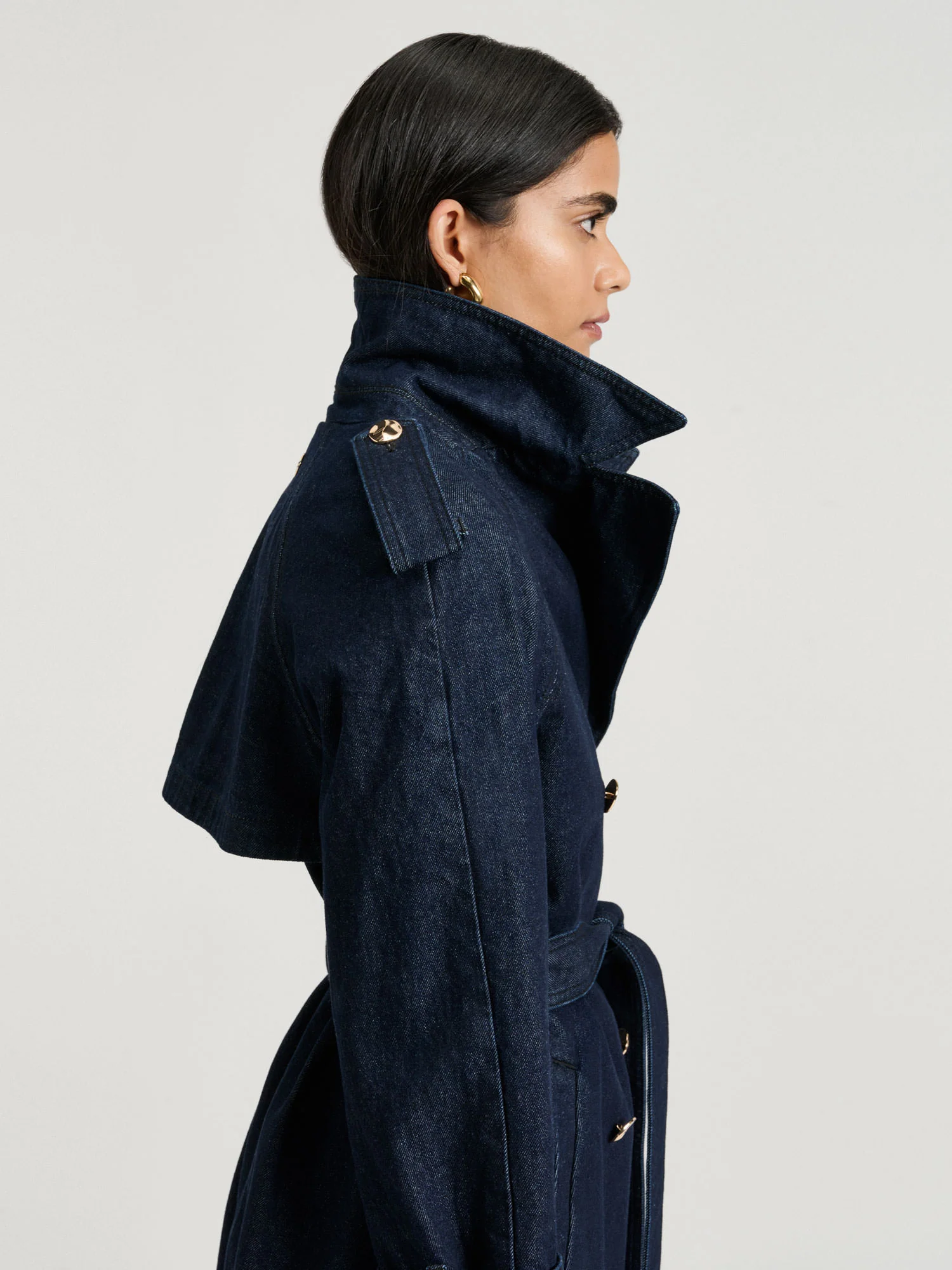 DARK INDIGO DENIM TRENCH - Image 3