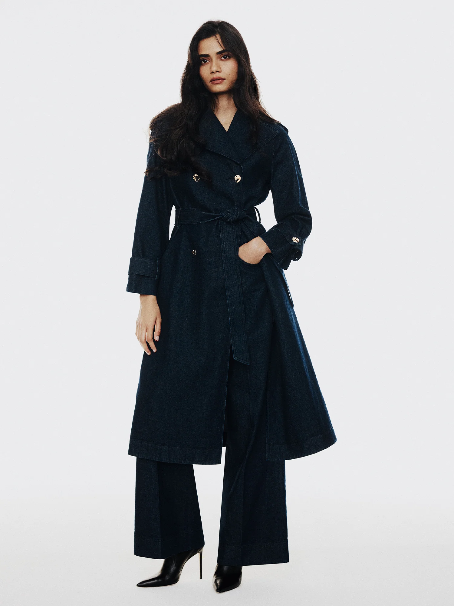 DARK INDIGO DENIM TRENCH - Image 6