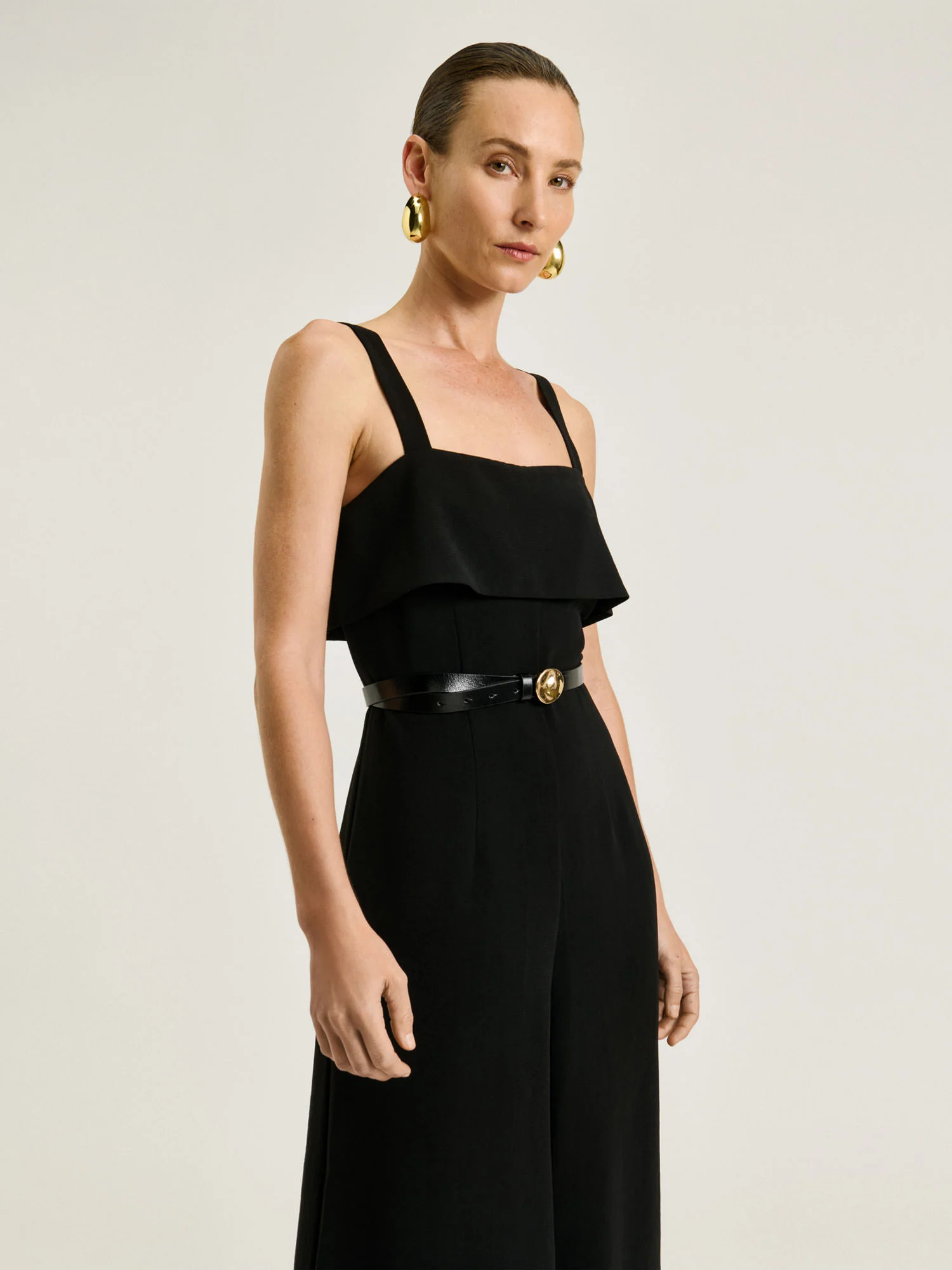 DOUBLE CREPE WIDE LEG JUMPSUIT - Image 3