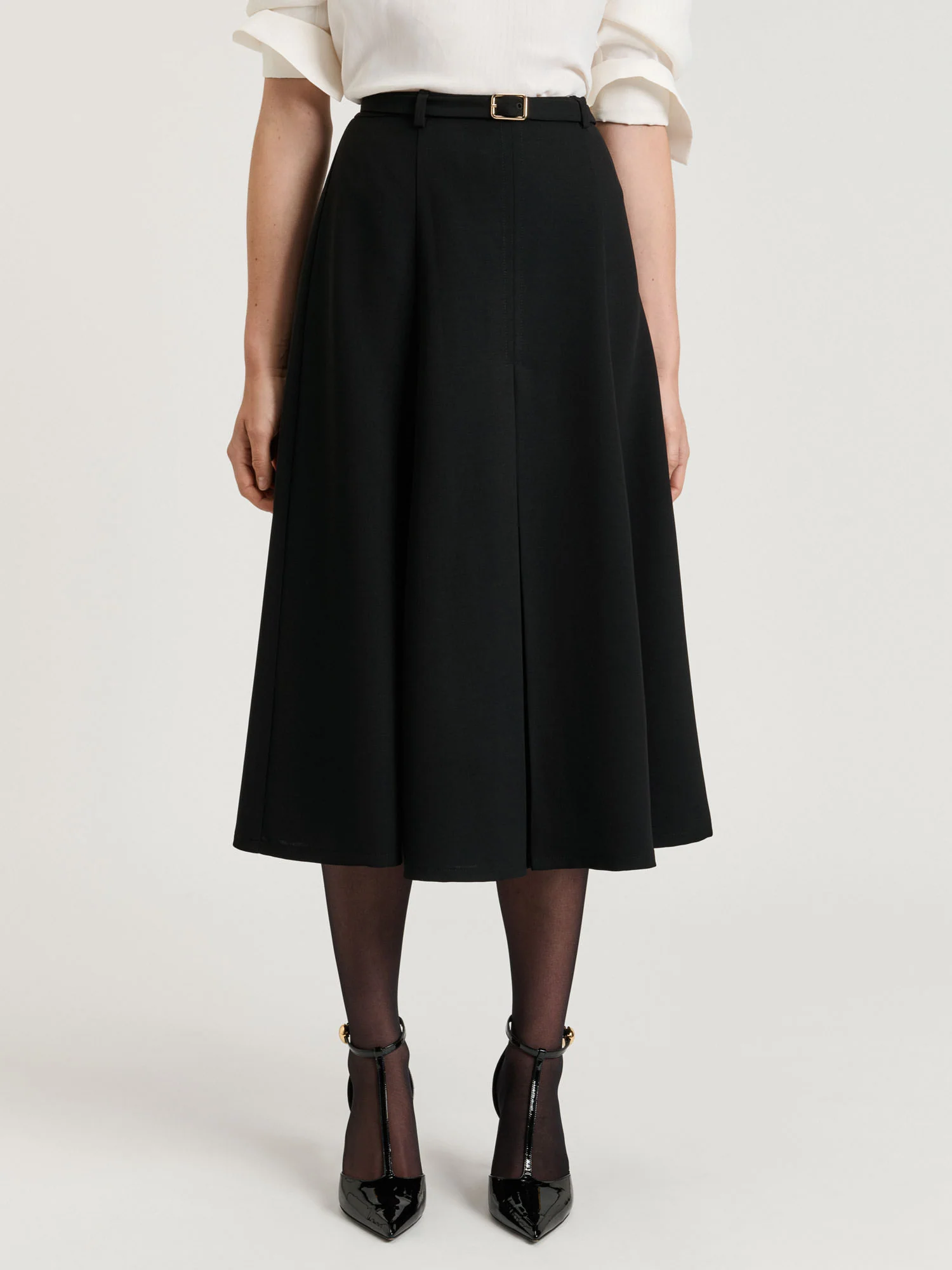 DOUBLE WEAVE A LINE MIDI SKIRT - Image 2