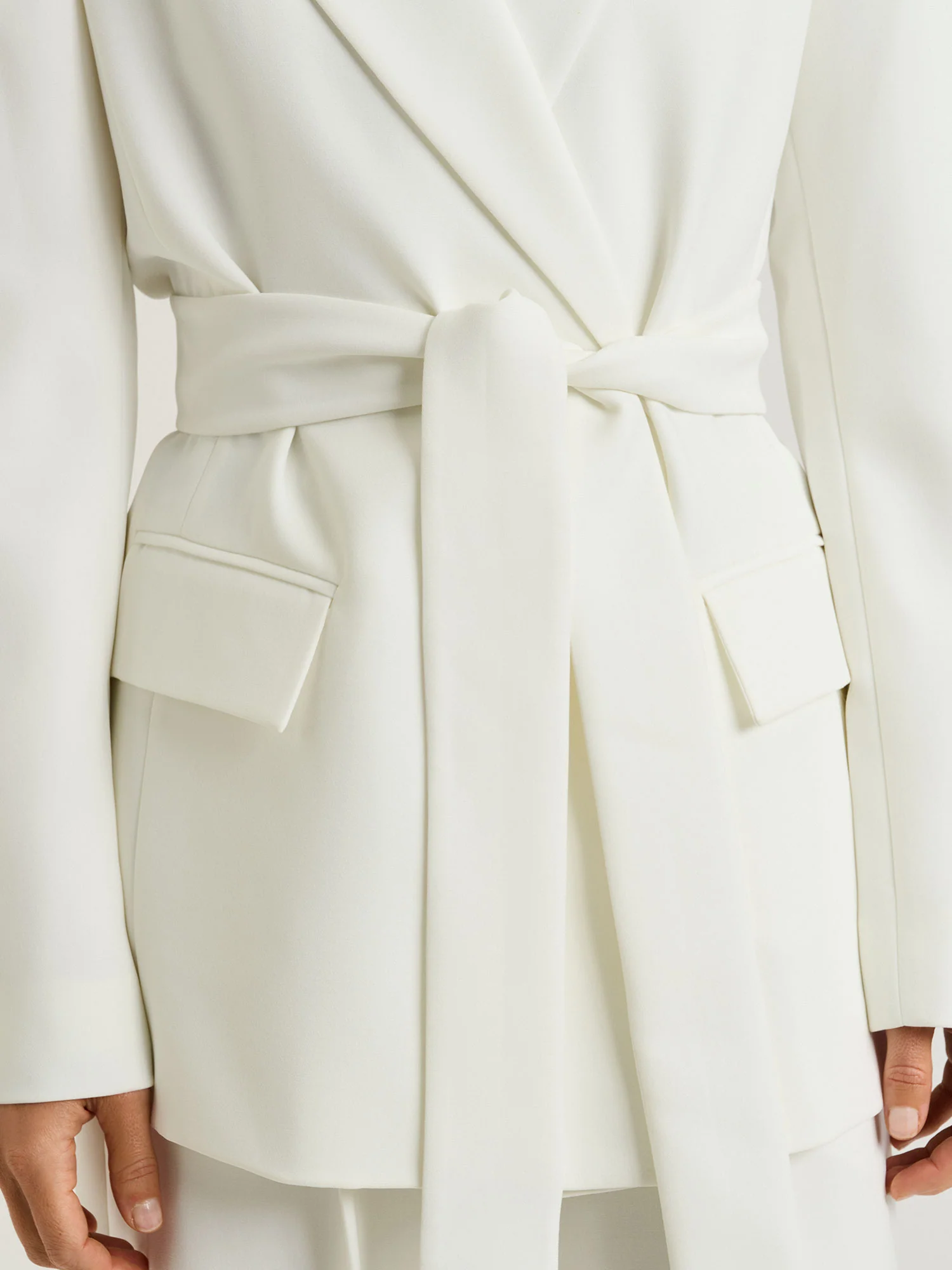 DOUBLE WEAVE BELTED BLAZER - Image 3