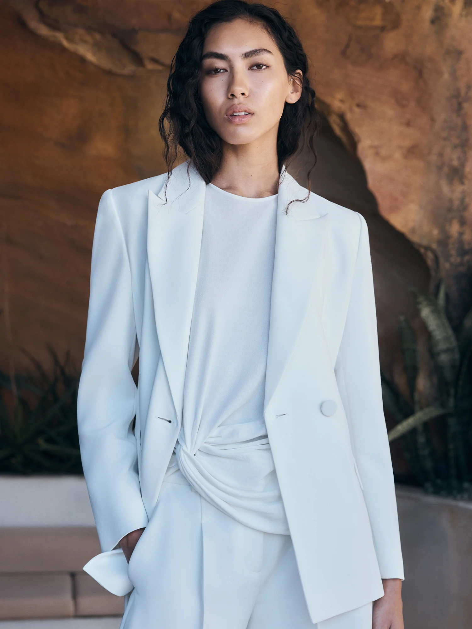 DOUBLE WEAVE BELTED BLAZER - Image 6