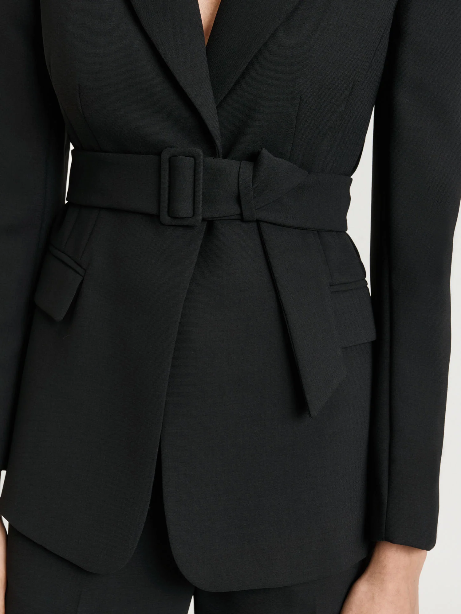 DOUBLE WEAVE BELTED BLAZER - Image 3