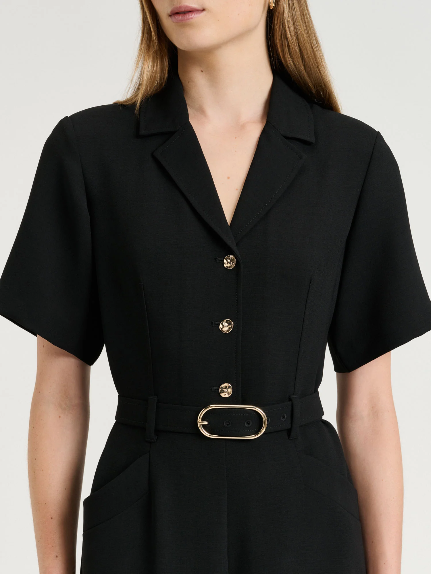 DOUBLE WEAVE BELTED JUMPSUIT - Image 3