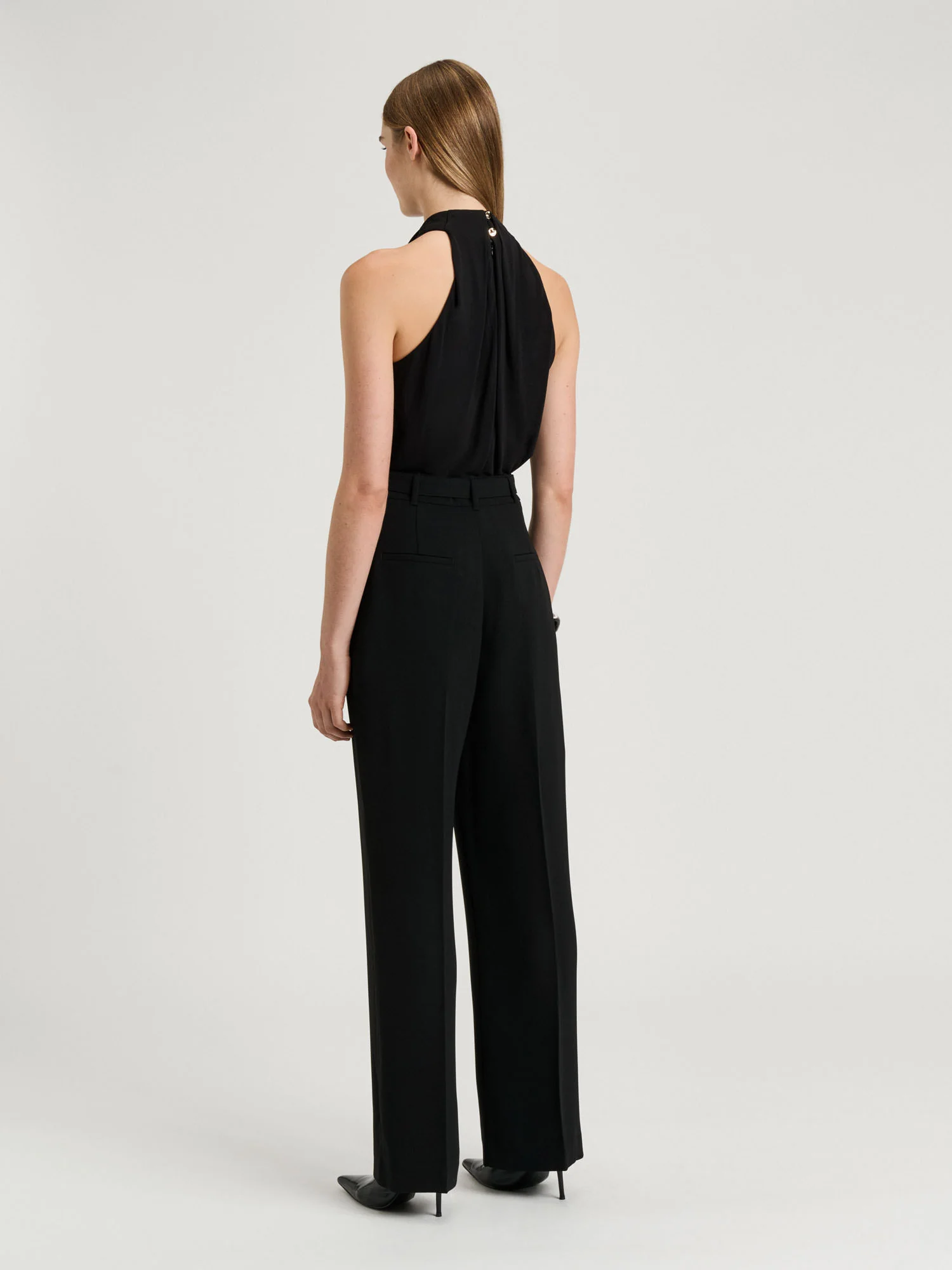 DOUBLE WEAVE BELTED STRAIGHT LEG PANT - Image 4