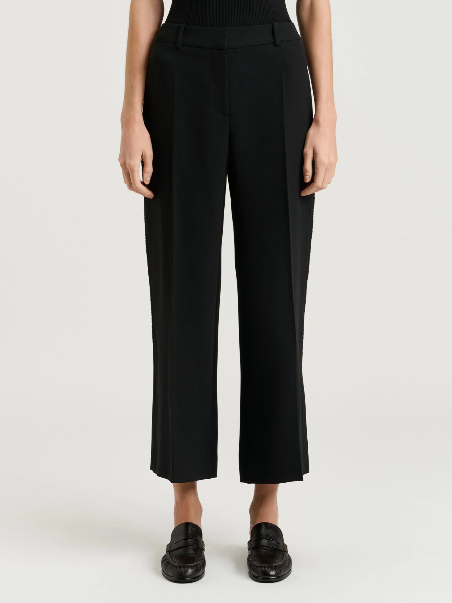 DOUBLE WEAVE CROPPED FLARED PANT - Image 3