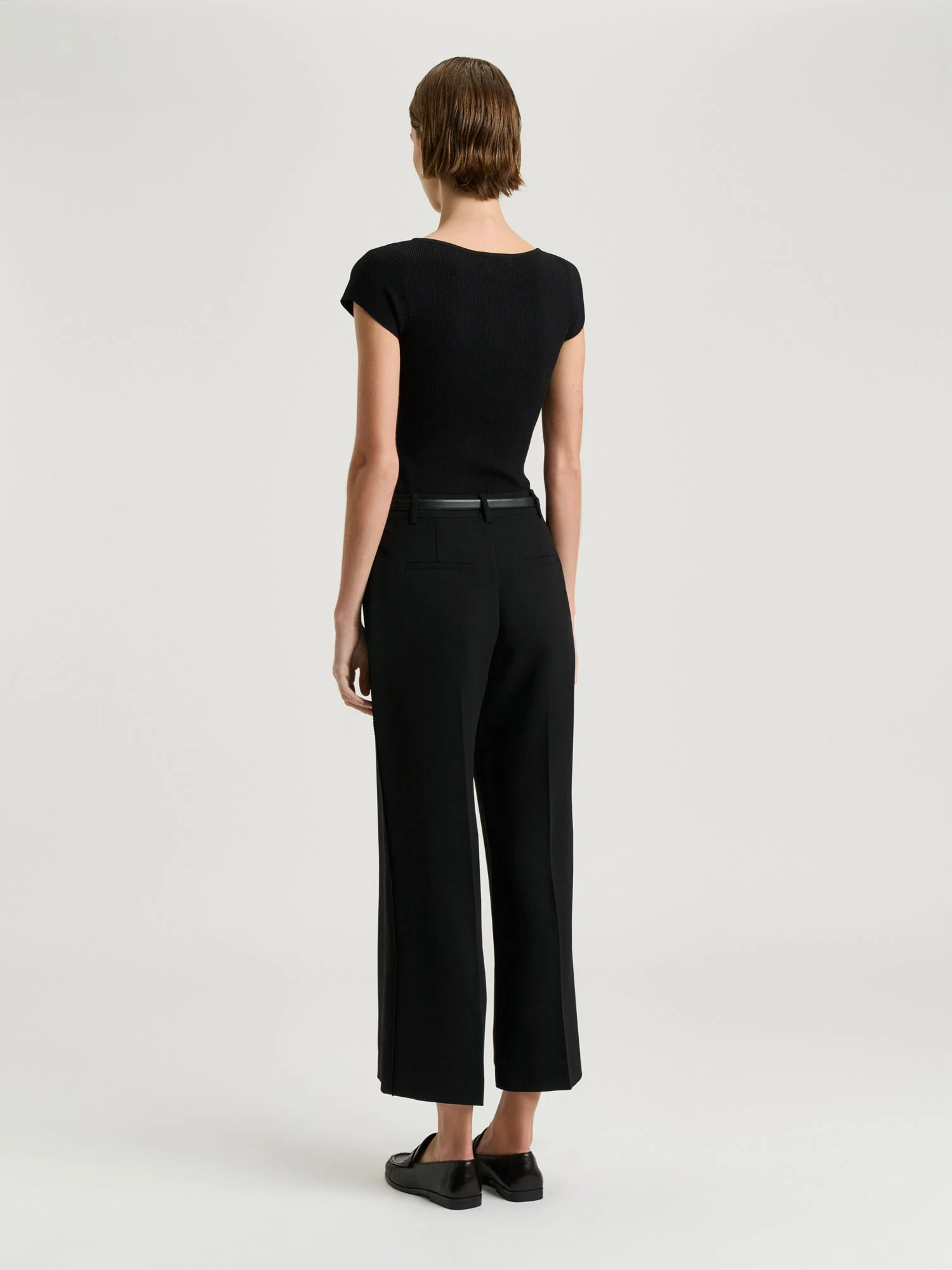 DOUBLE WEAVE CROPPED FLARED PANT - Image 5