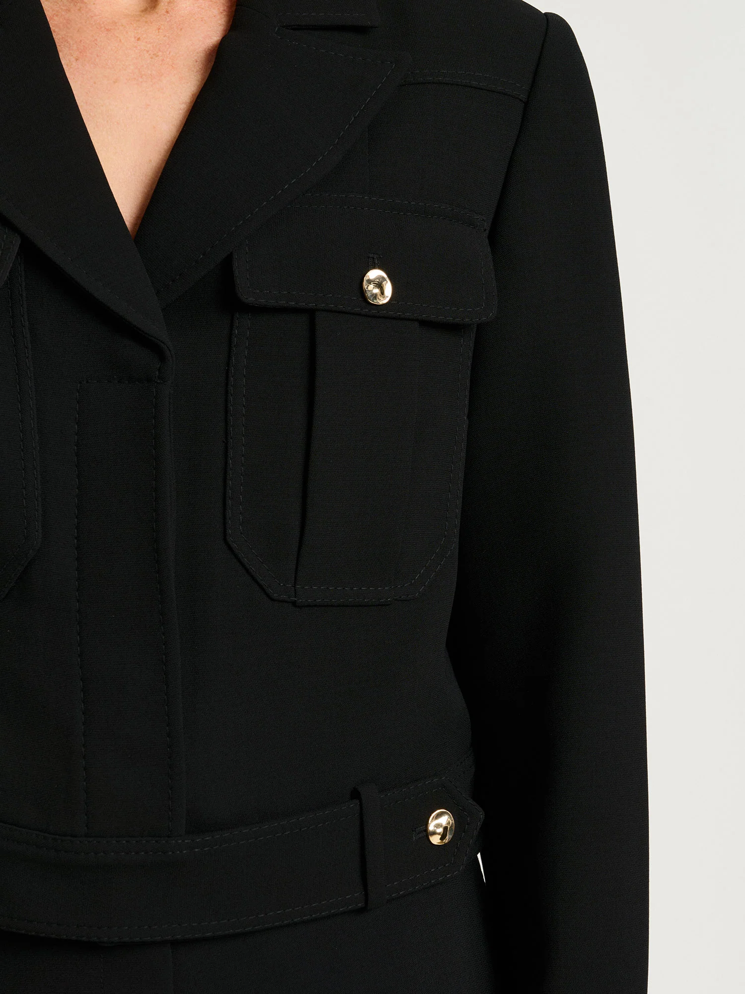 DOUBLE WEAVE CROPPED JACKET - Image 3