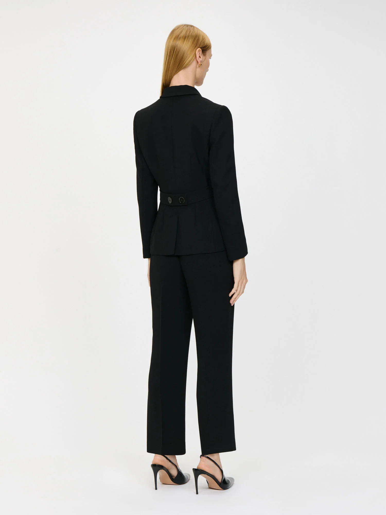 DOUBLE WEAVE FLARE CROPPED PANT - Image 3