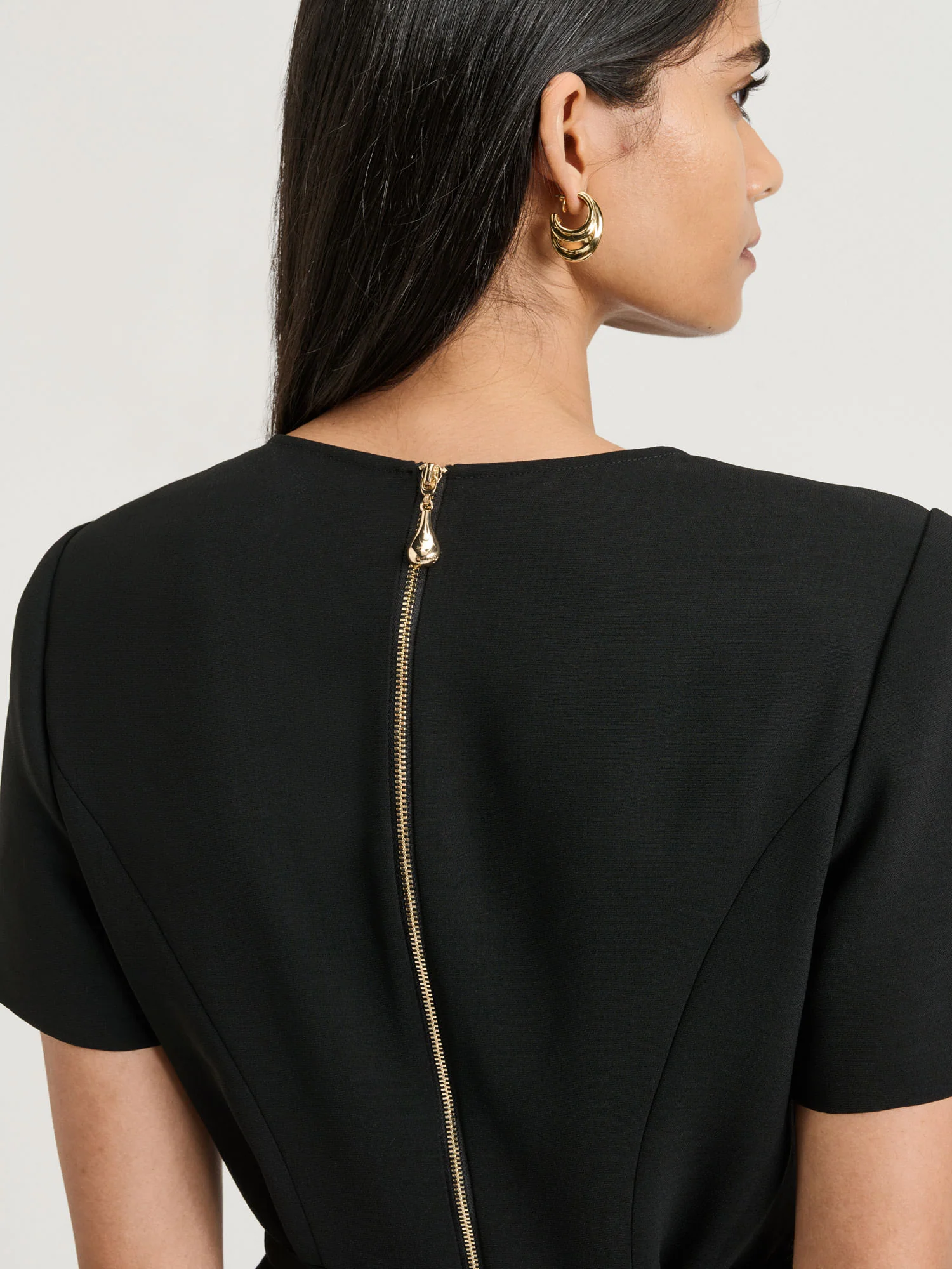 DOUBLE WEAVE FLARED MIDI DRESS - Image 3