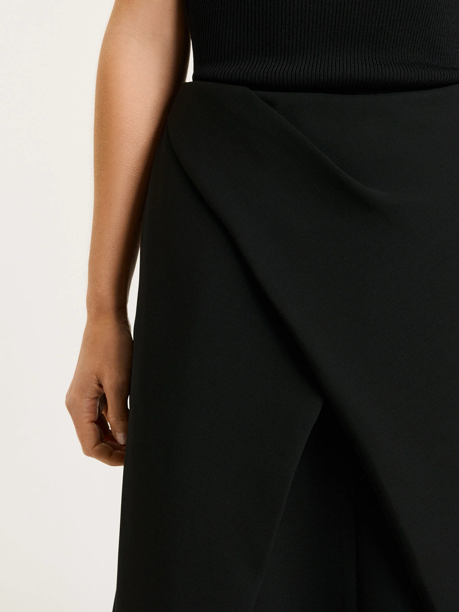 DOUBLE WEAVE FOLDED PLEAT WAIST SKIRT - Image 3