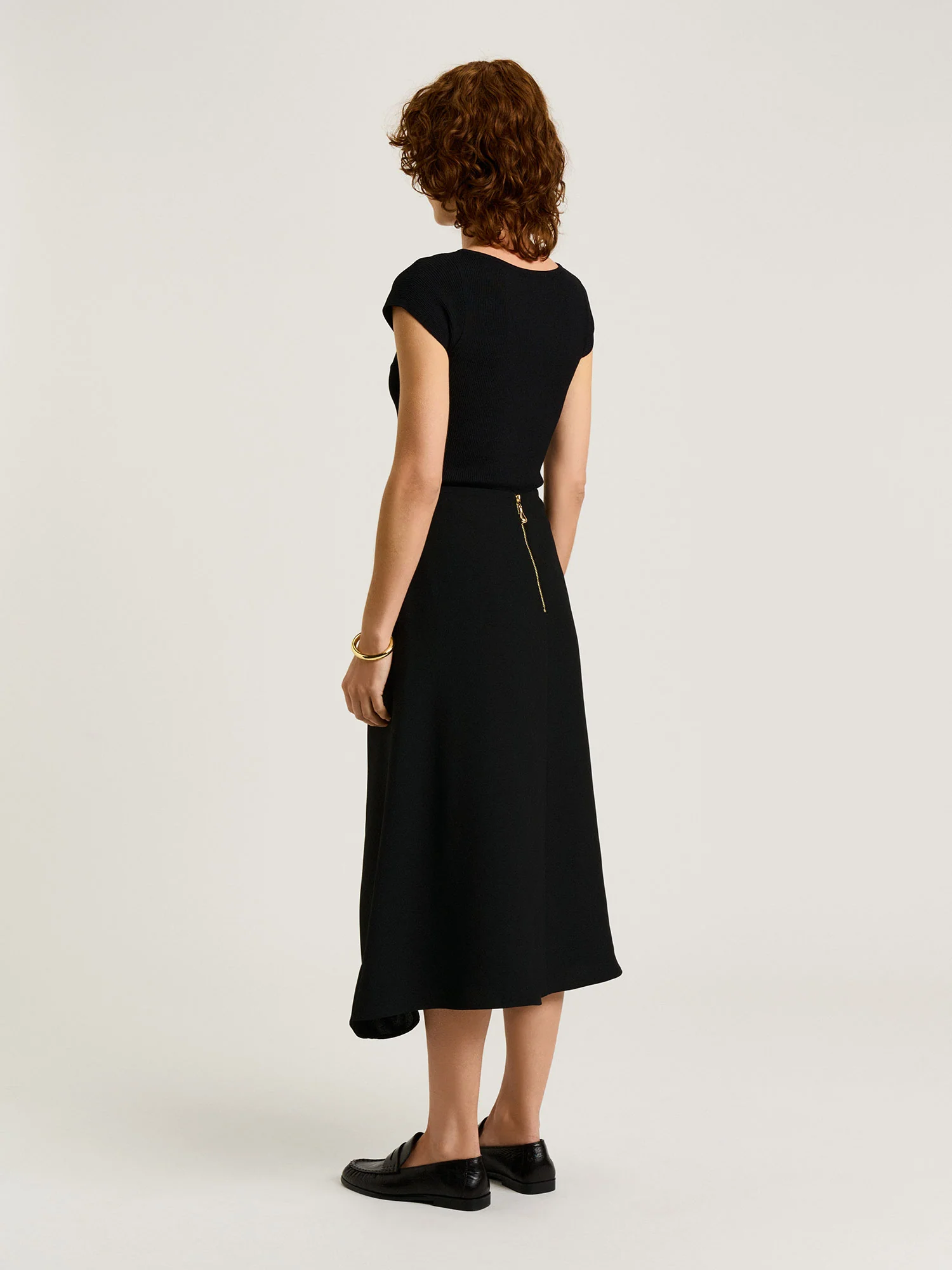 DOUBLE WEAVE FOLDED PLEAT WAIST SKIRT - Image 4