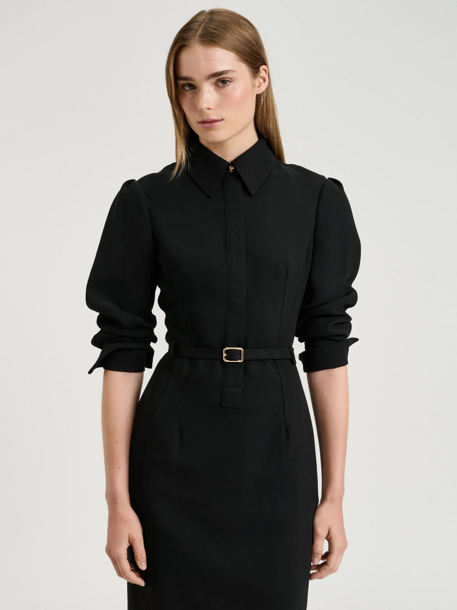 DOUBLE WEAVE MIDI DRESS - Image 2