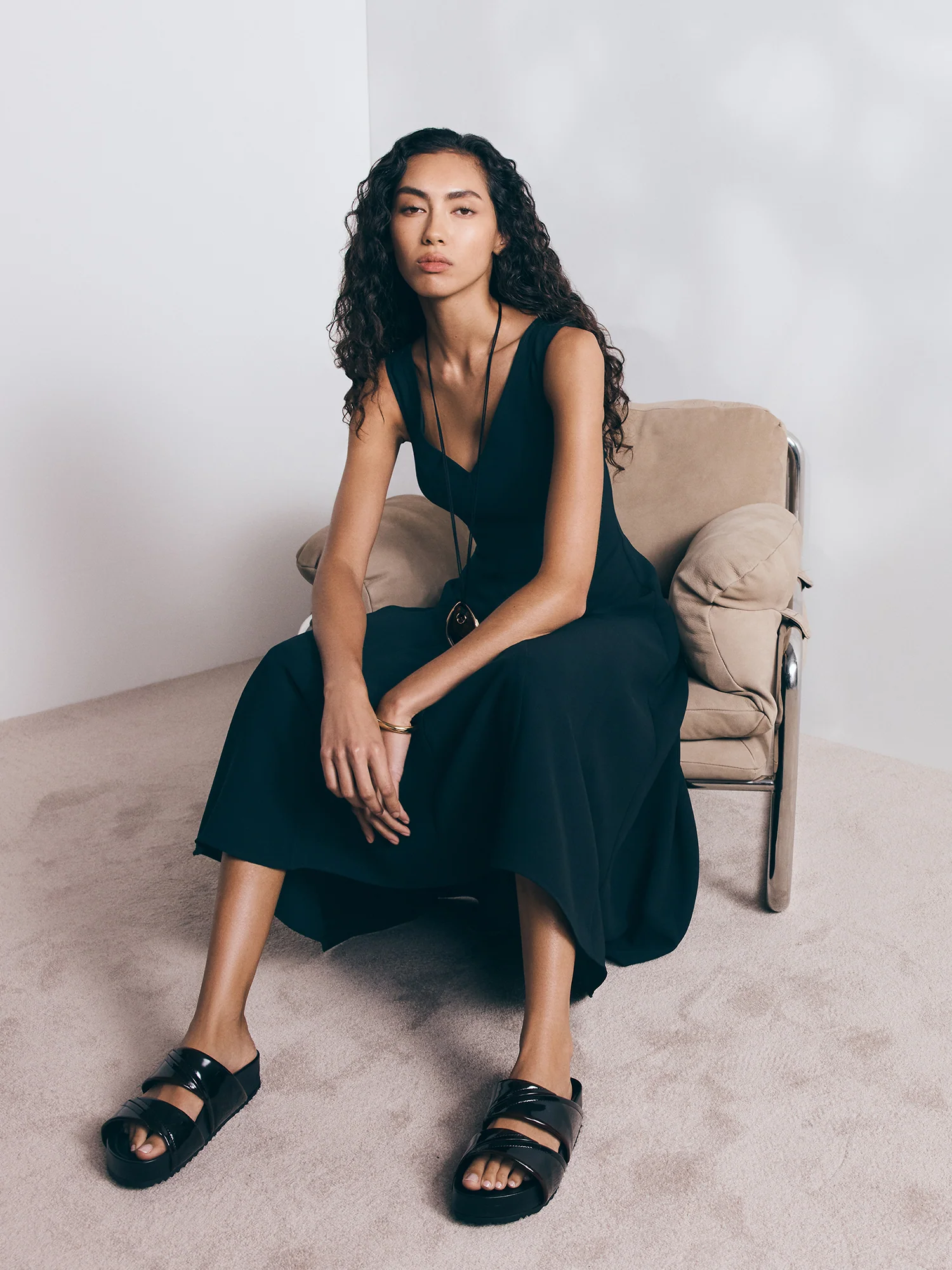 DOUBLE WEAVE PANELLED MIDI DRESS - Image 7